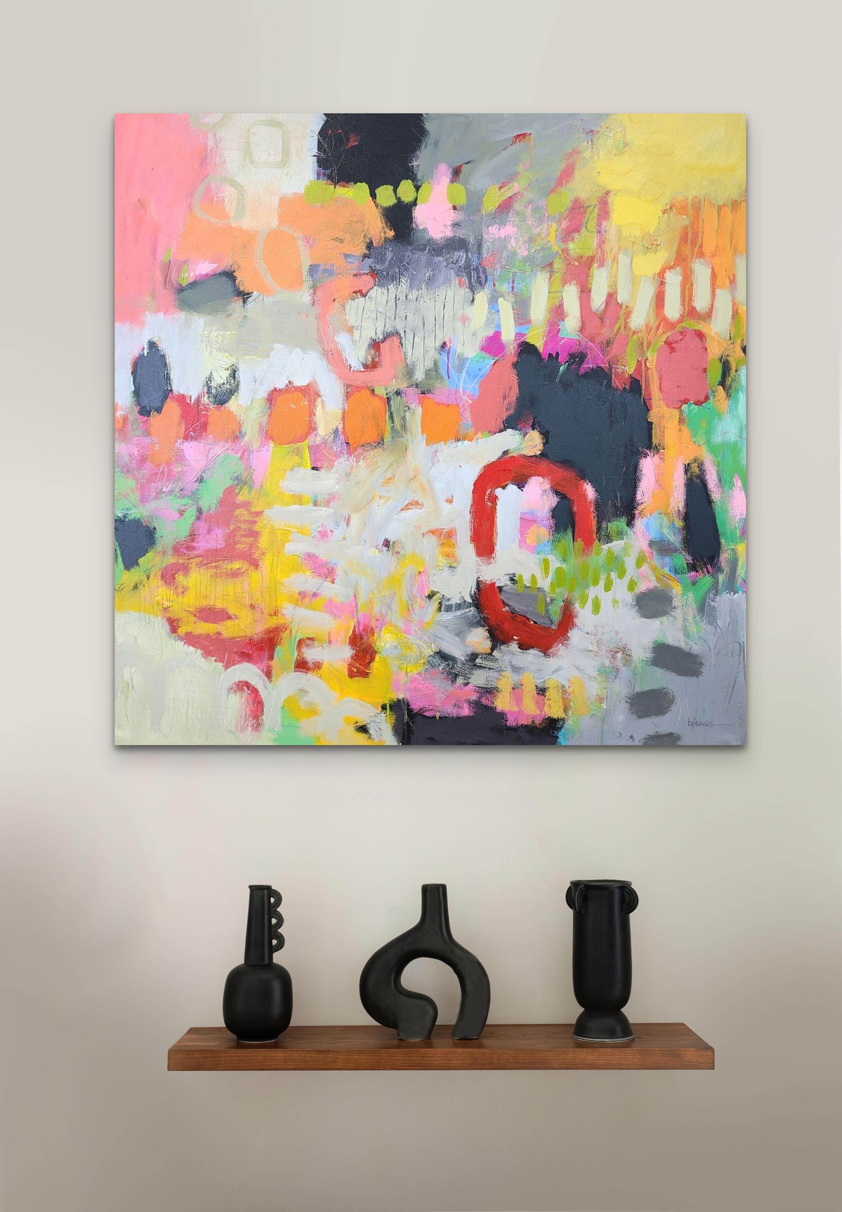 Hills & Valleys - Peinture abstraite amusante, chaleureuse et vibrante - Betty Franks en vente 2