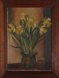 Vintage Betty Glover - Mid 20th Century Oil, Yellow Daffodils