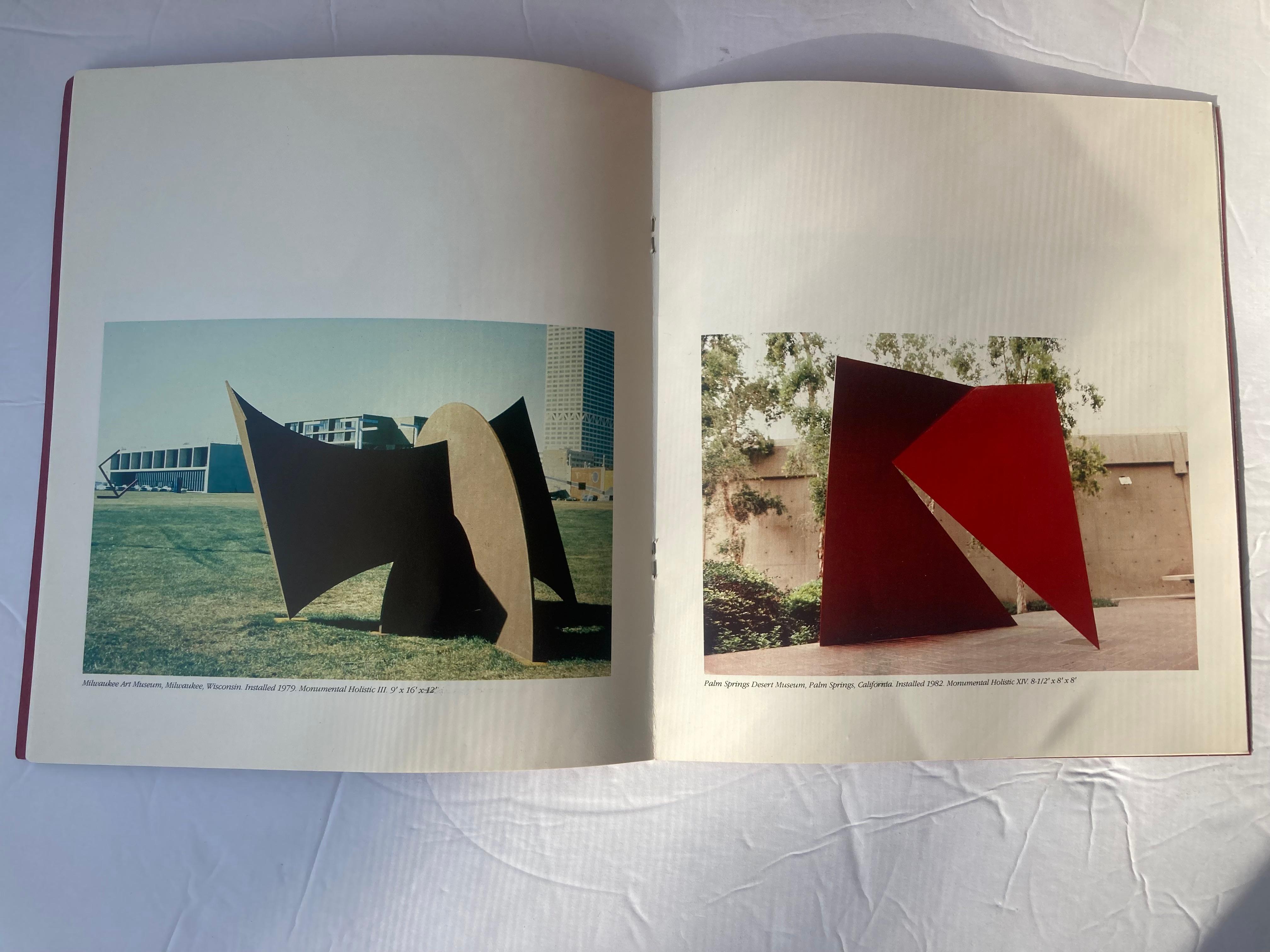 Beautiful geometric metal and paint sculpture by the well known American artist Betty Gold. This work is an edition and signed and marked 1/50. Similar work large size as shown in booklet picture in Palm Springs Desert Museum, installed in 1982.