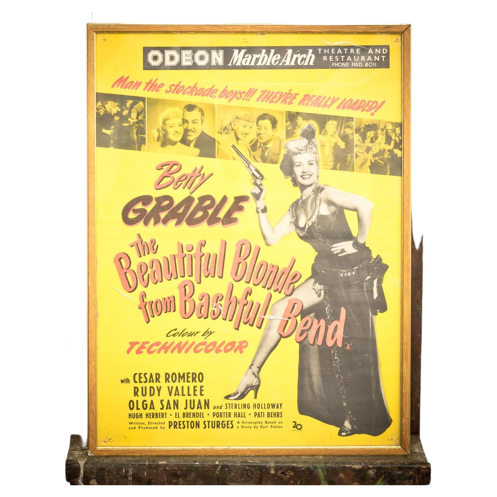Betty Grable, Odeon Marble Arch Poster For Sale