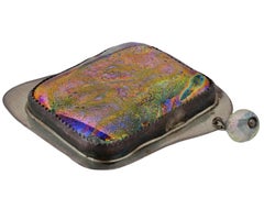 Betty Helfen Sterling Silver Dichroic Glass Brooch
