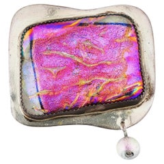 Spilla in vetro dicroico in argento sterling Betty Helfen