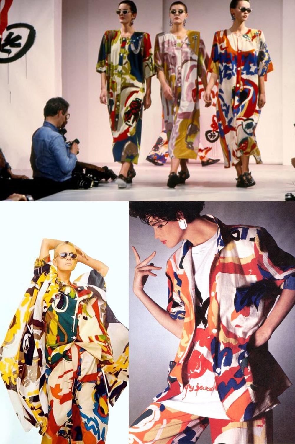 Betty Jackson 1985 Iconic 'The Cloth' Print Cotton Vintage Midi Circle Skirt 2