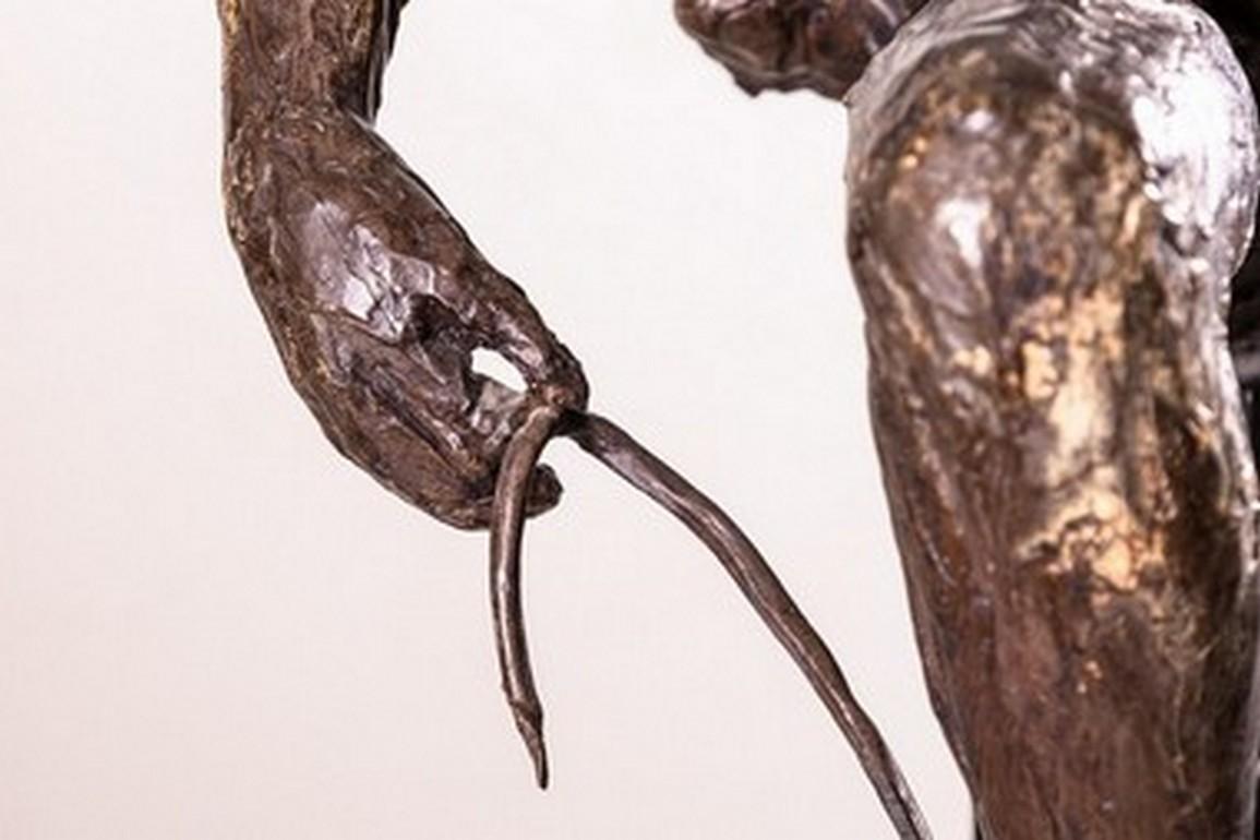 Betty Jacobs Modern Ballerina Figure Bronze Brutalist Sculpture on Pedestal 1970 For Sale 5
