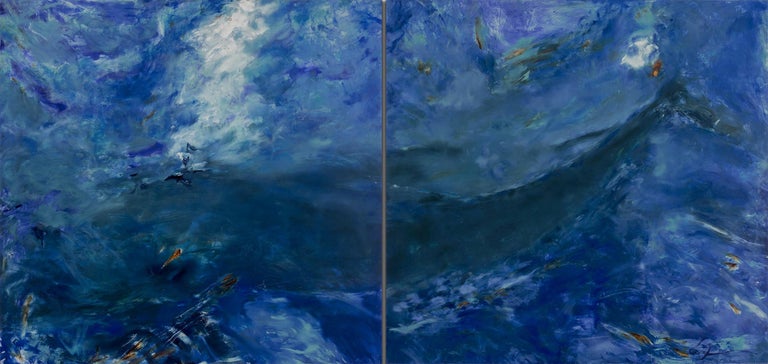 Betty Jo Costanzo Living Oceans Maui No 2 Diptych Blue
