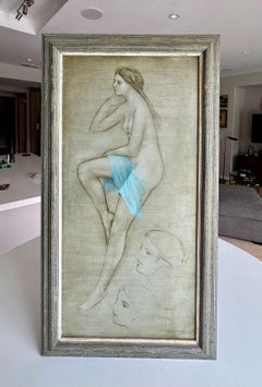 Betty Jo Frost (1930-2011) Pintura al óleo Desnudo femenino, enmarcada