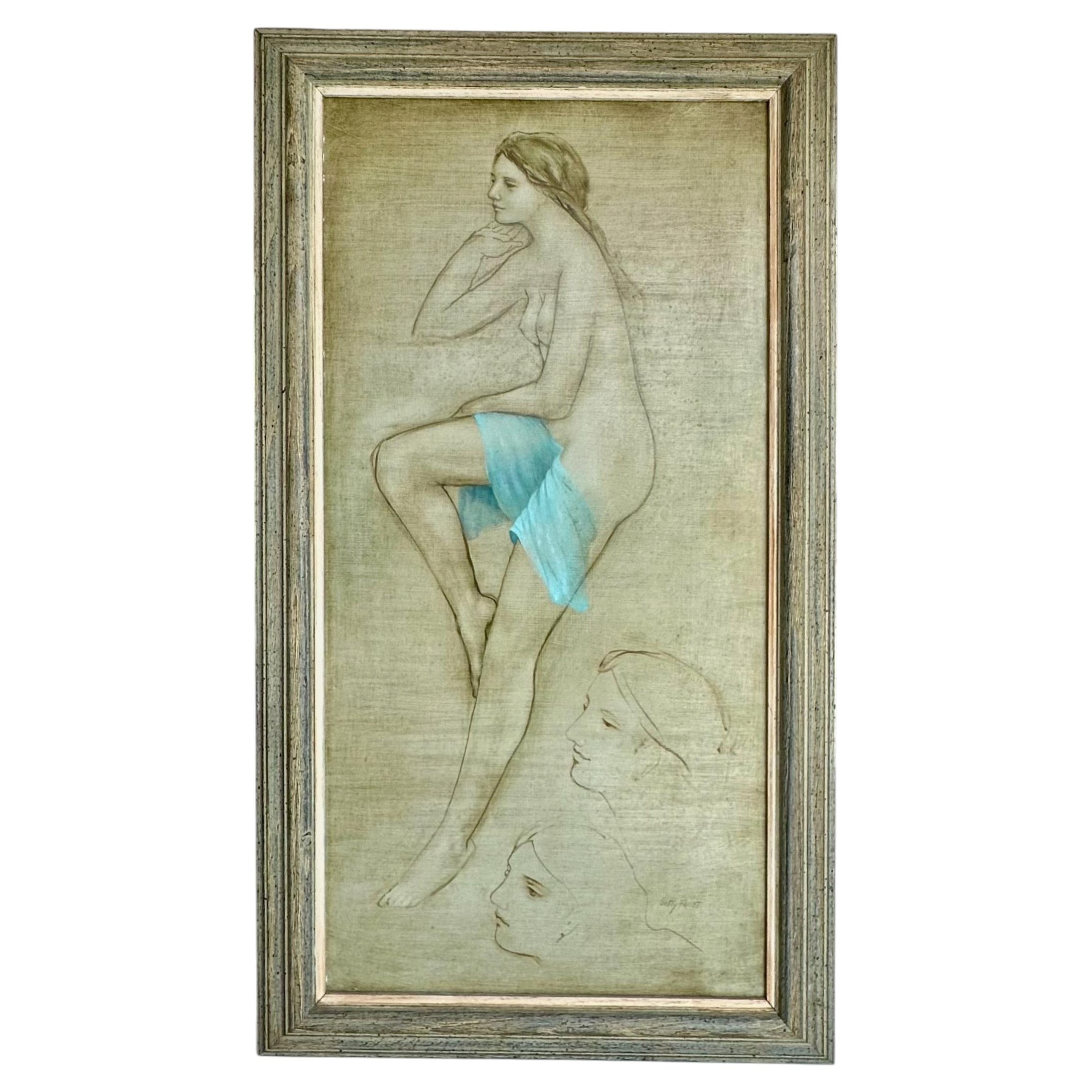 Betty Jo Frost (1930-2011) Oil Painting Female Nude, Framed