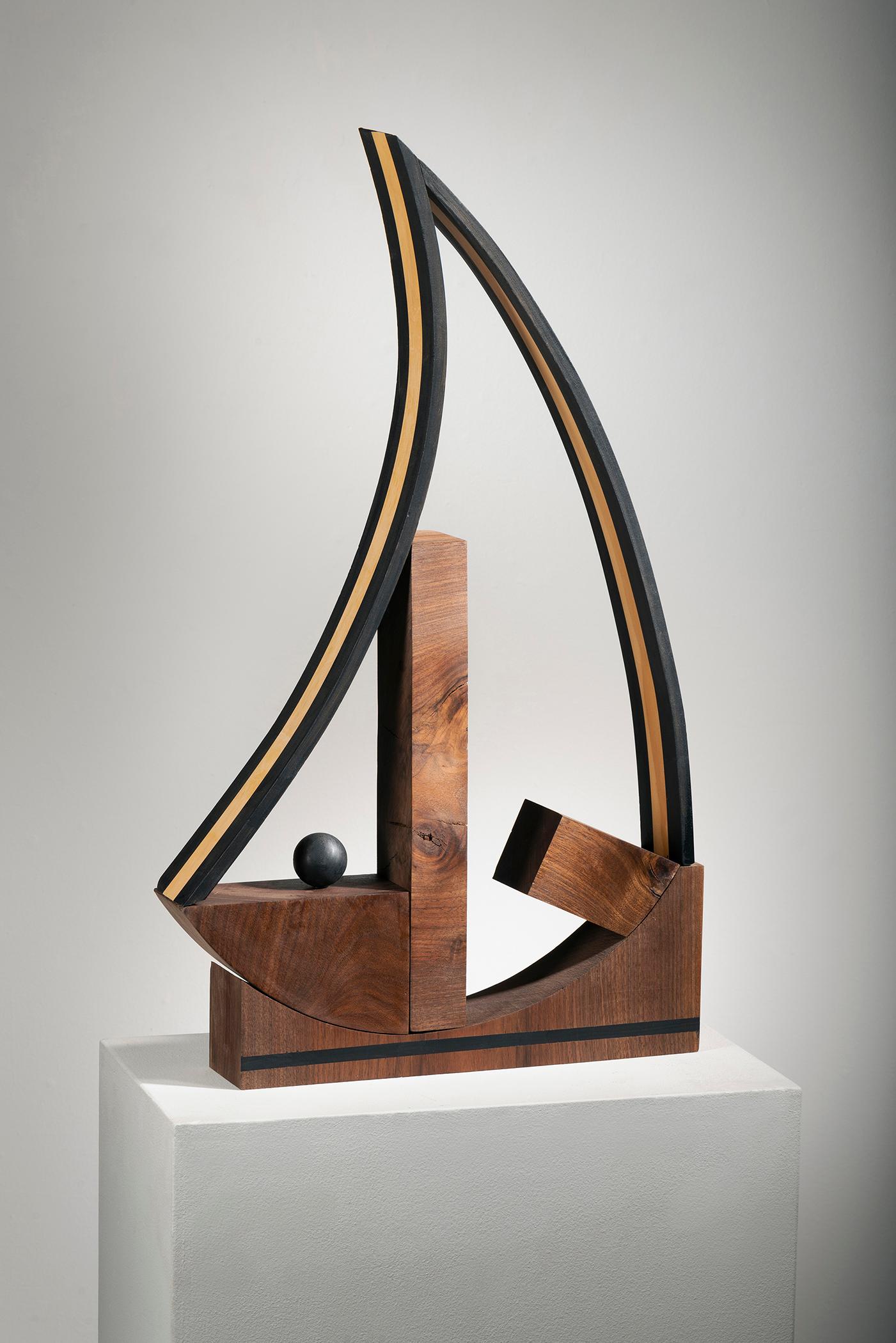 Betty McGeehan Abstract Sculpture - Abstract Wood Sculpture: 'Life"