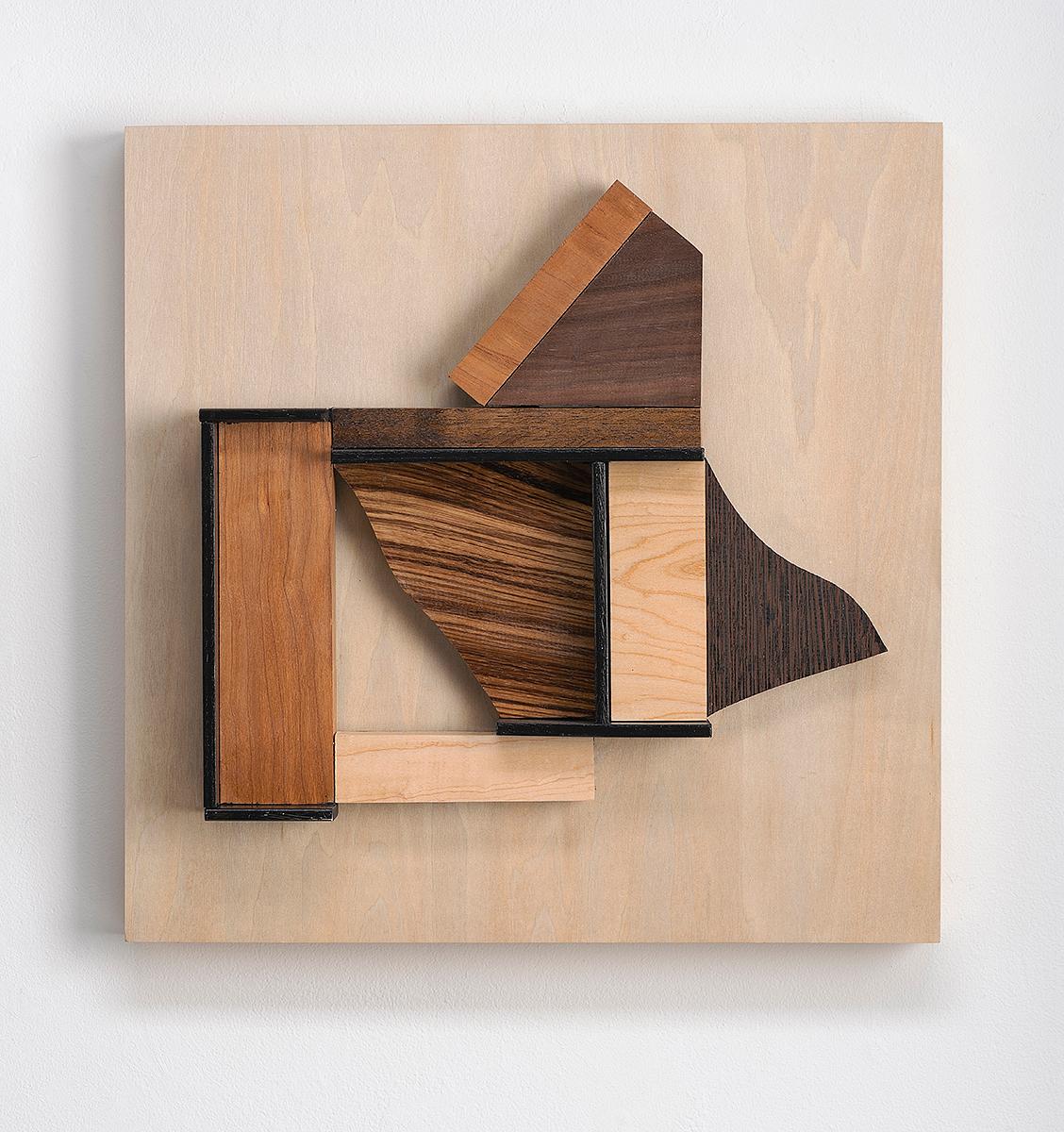 Betty McGeehan Abstract Sculpture - Abstract wood wall sculpture: 'Gathering #20'