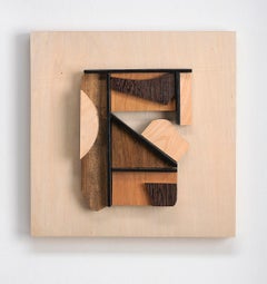 Abstract wood wall sculpture: 'Gathering #21'