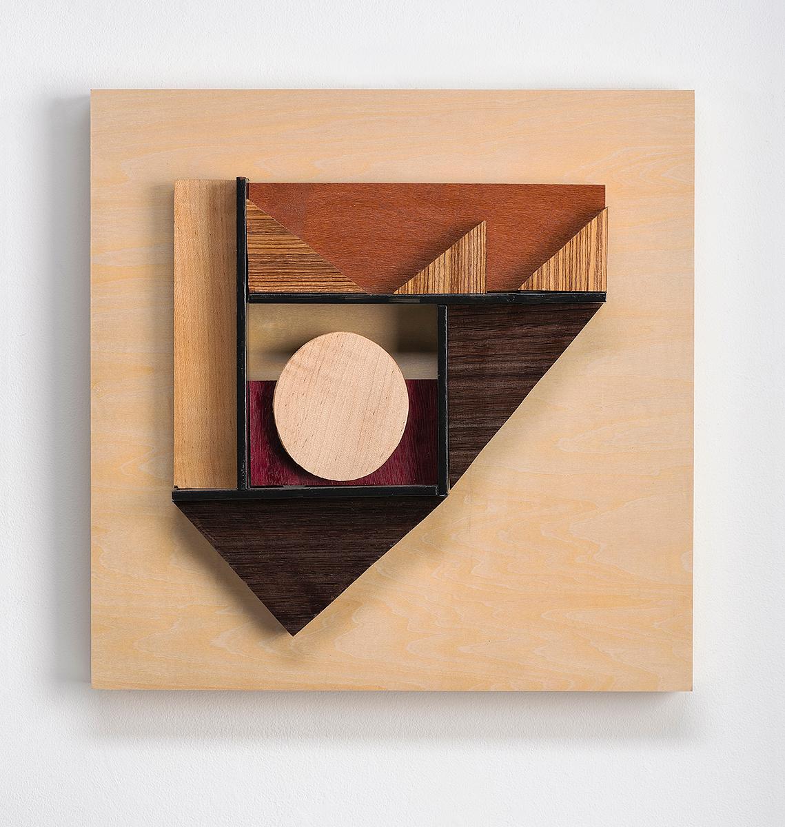 Betty McGeehan Abstract Sculpture - Abstract wood wall sculpture: 'Gathering #22'