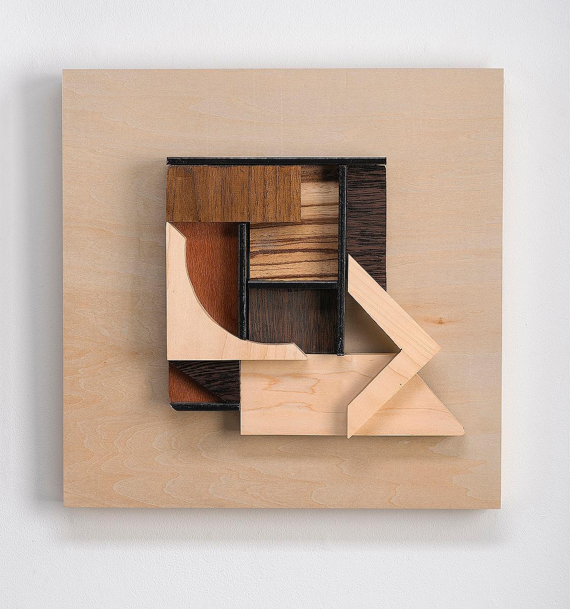 Betty McGeehan Abstract Sculpture - Abstract wood wall sculpture: 'Gathering #23'