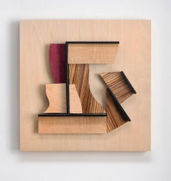Abstract wood wall sculpture: 'Gathering #24'
