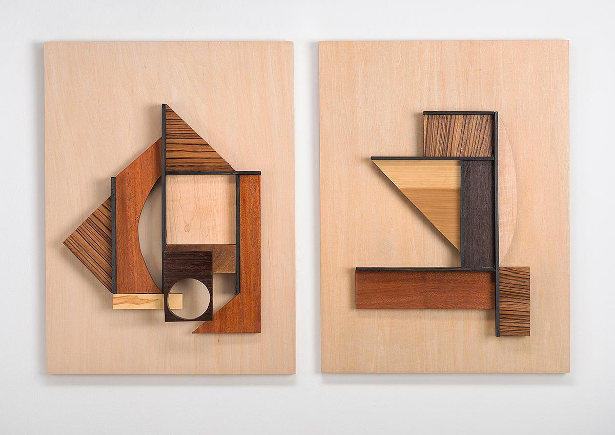 Betty McGeehan Abstract wood wall sculpture 'Gathering 26/Gathering 27' at 1stDibs betty