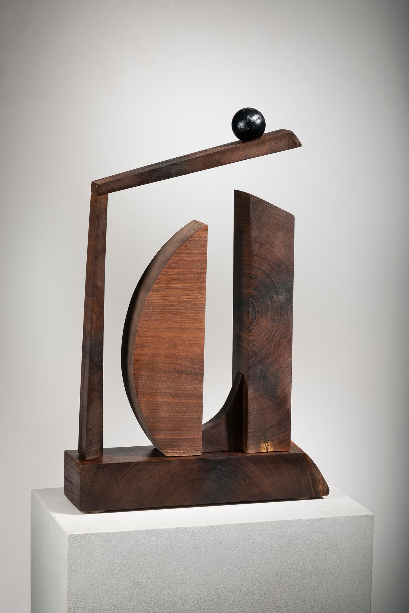 Minimal Abstract Wood Sculpture: 'Ballast of Belief' - Mixed Media Art by Betty McGeehan
