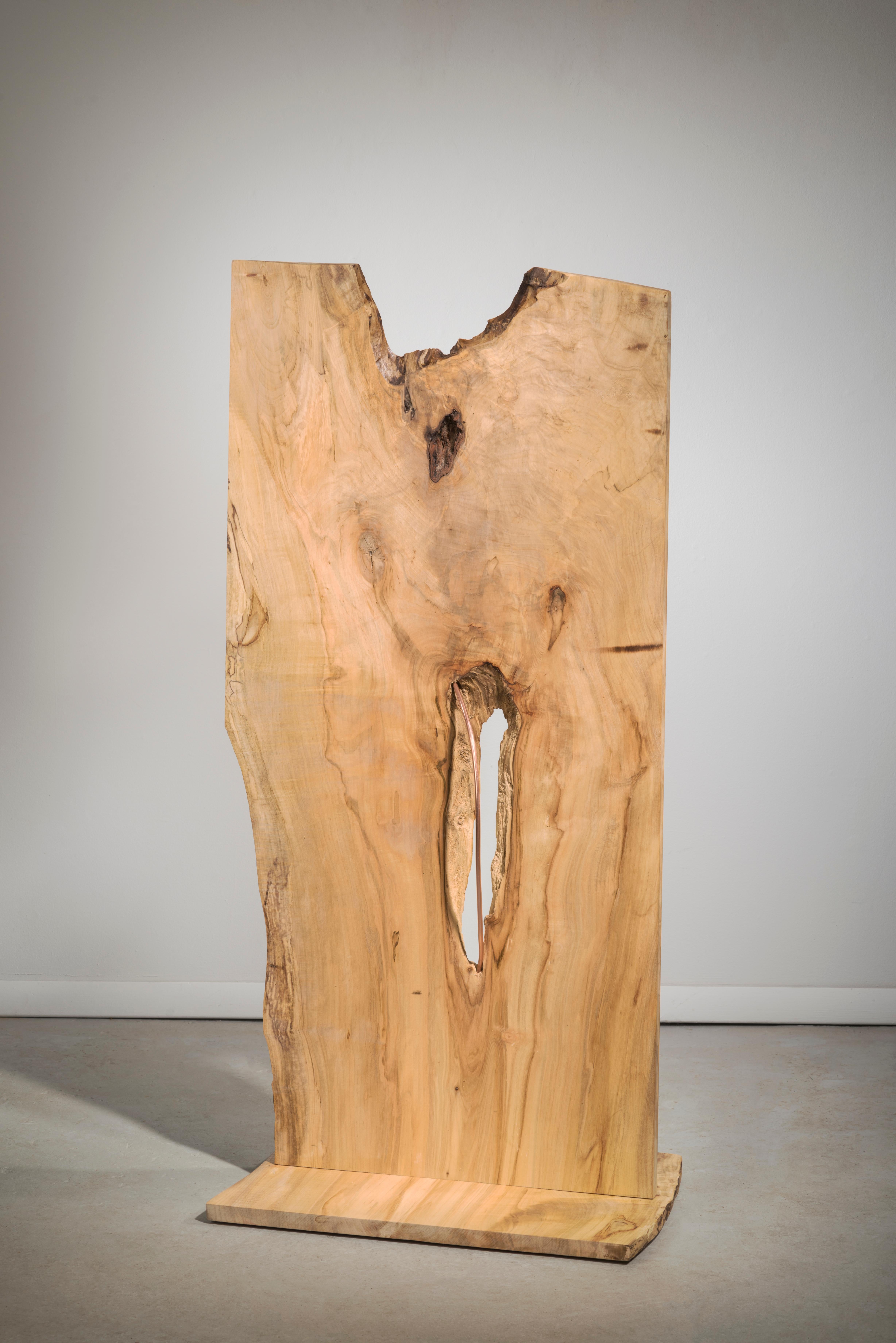 Betty McGeehan Abstract Sculpture - Minimal wood sculpture: 'Satire'