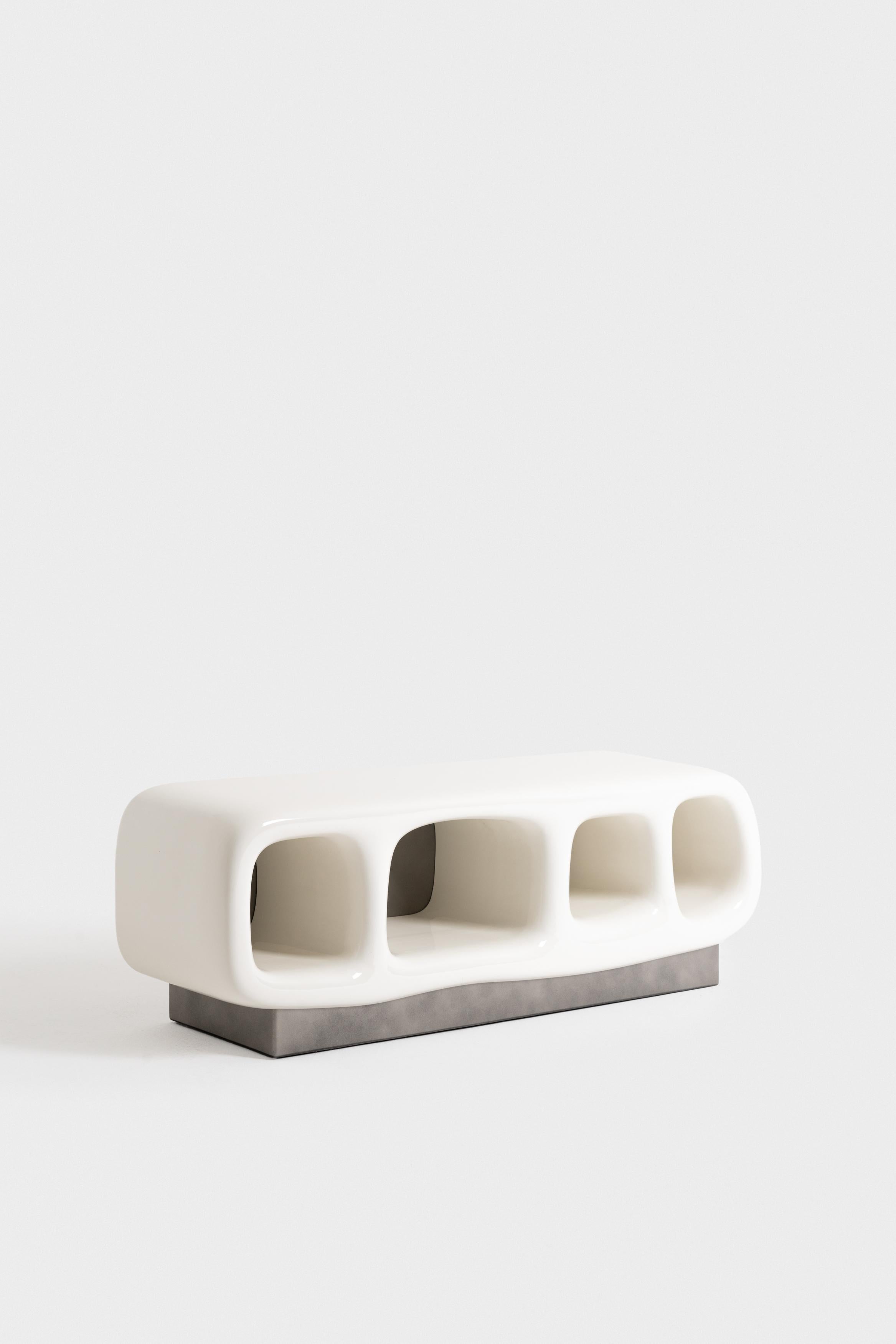 Betty Rubble sideboard in metal and liquid ceramic wainscoting by Matteo Cibic In Excellent Condition For Sale In Milano, Lombardia