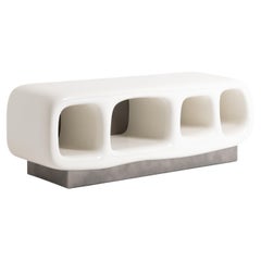Betty Rubble sideboard in metal and liquid ceramic wainscoting by Matteo Cibic