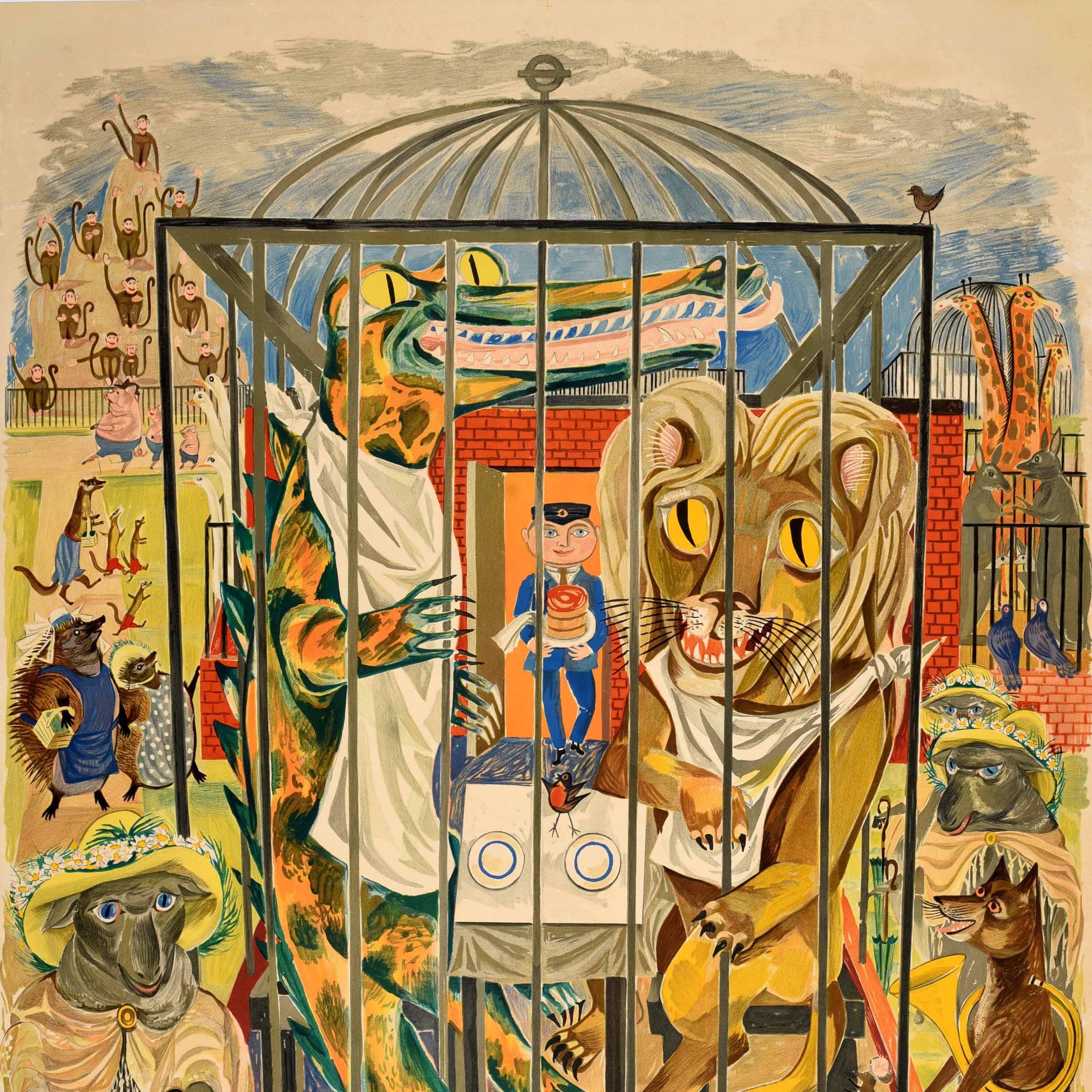 Affiche originale de transport de Londres Wild Or Savage Betty Swanwick Zoo TFL en vente 2