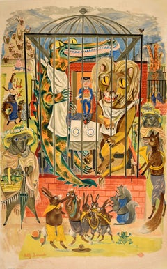 Original Vintage London Transport Poster Wild Or Savage Betty Swanwick Zoo TFL