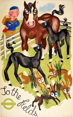 Original Vintage Londoner U-Bahn-Poster „To The Fields“, Betty Swanwick, TfL, Vintage