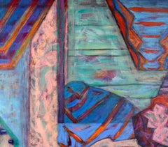 "Scherben" Großformatige abstrakte geometrische Komposition in Acryl, signiert, 58x48