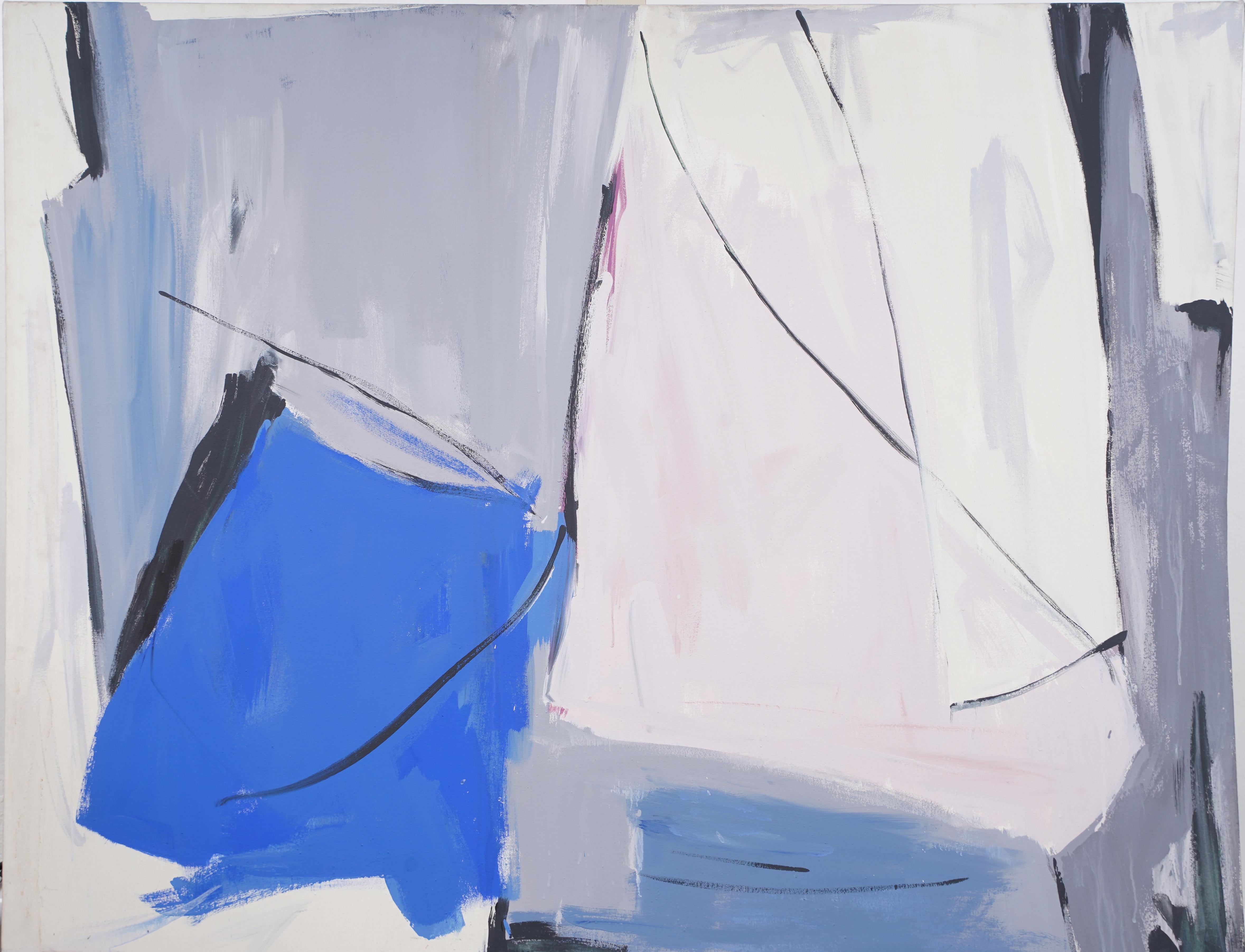 Grande dipinto ad olio astratto contemporaneo femminile americano modernista su tela - Painting di Betty Weiss 