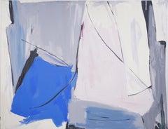 Large Contemporary Female American Modernist Abstract Oil Painting on Canvas