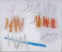 Large Contemporary Female American Modernist Abstract Oil Painting on Canvas