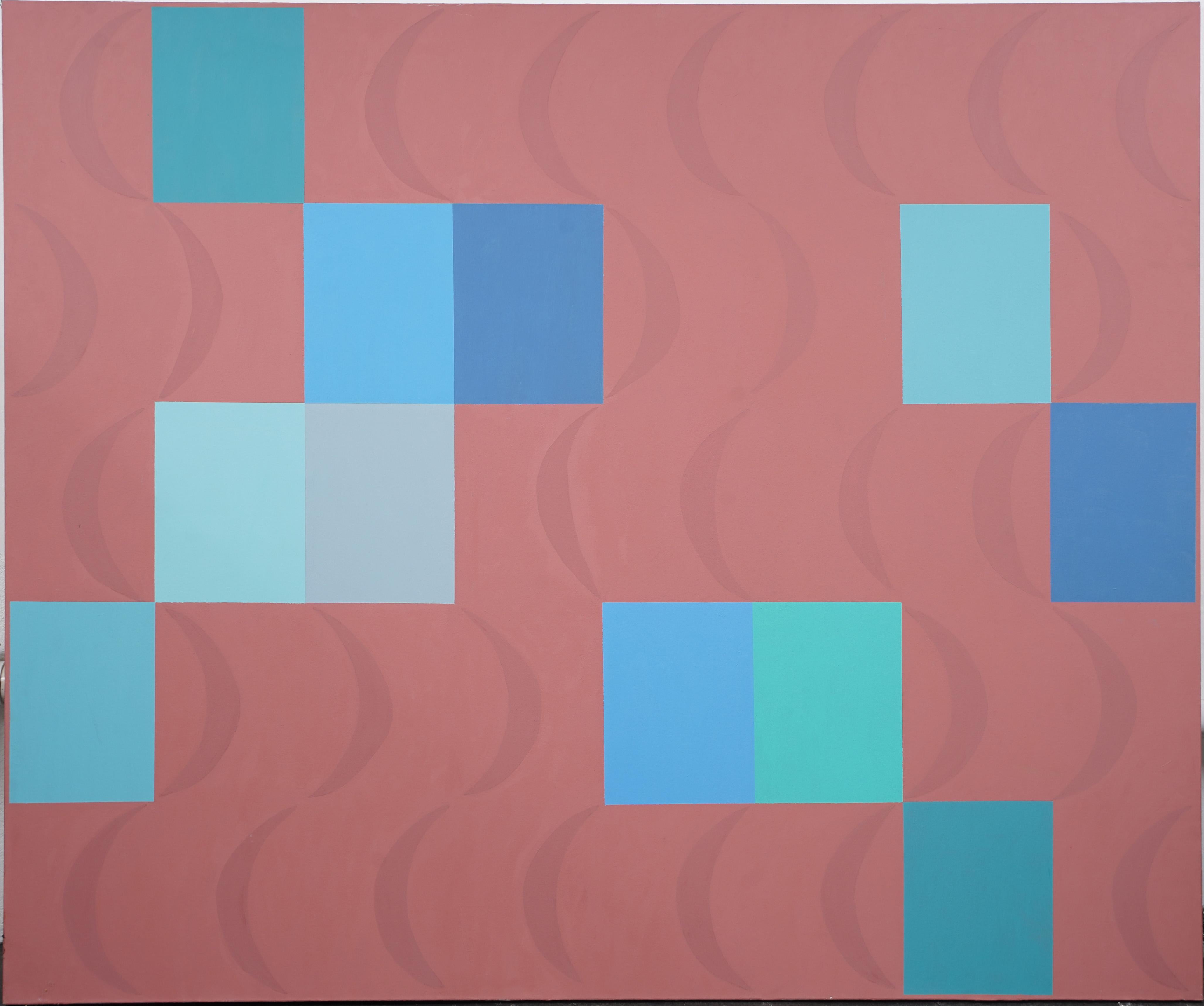 Grande dipinto ad olio astratto contemporaneo femminile americano modernista su tela - Painting di Betty Weiss 