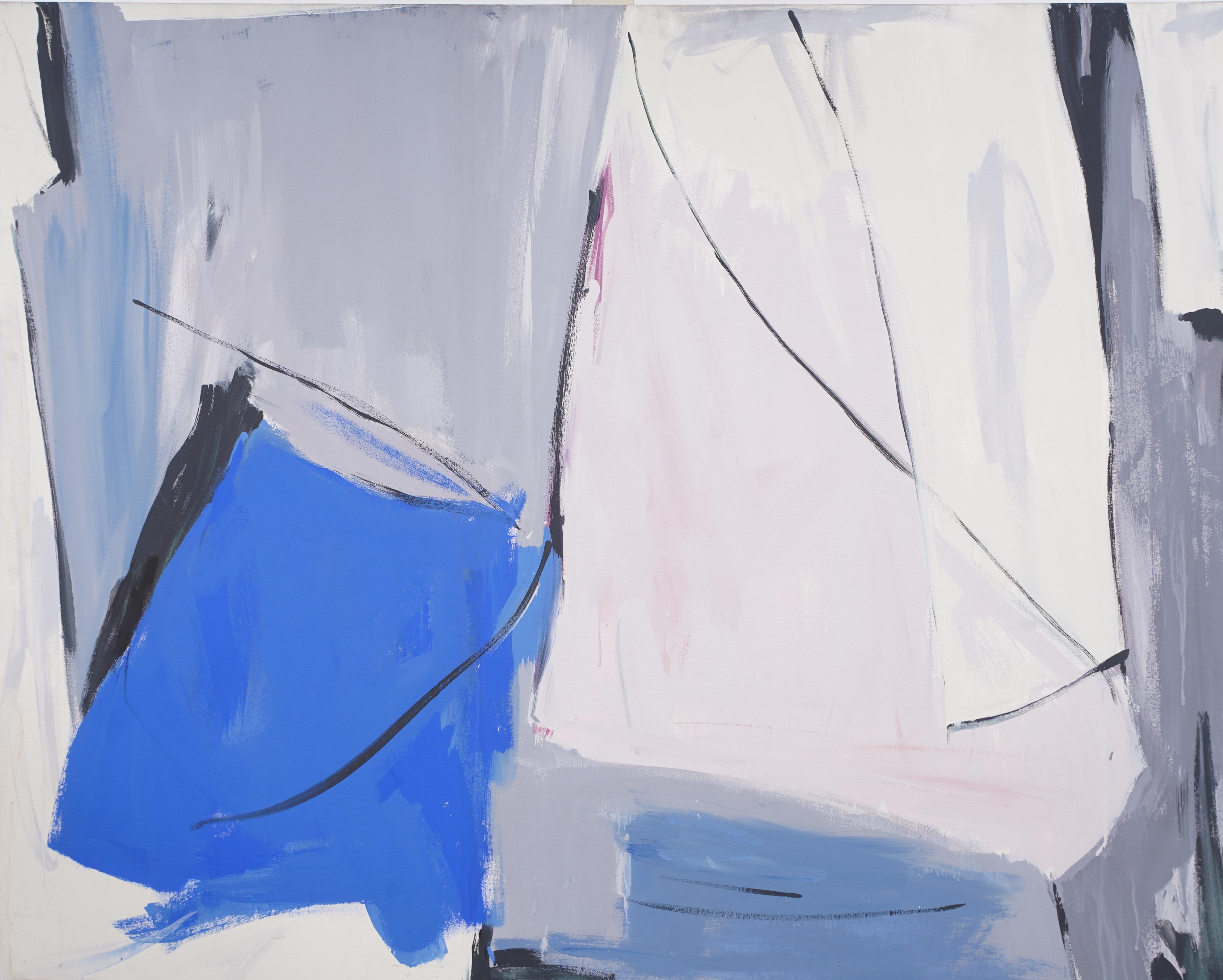 Grande dipinto ad olio astratto contemporaneo femminile americano modernista su tela - Painting Moderno di Betty Weiss 