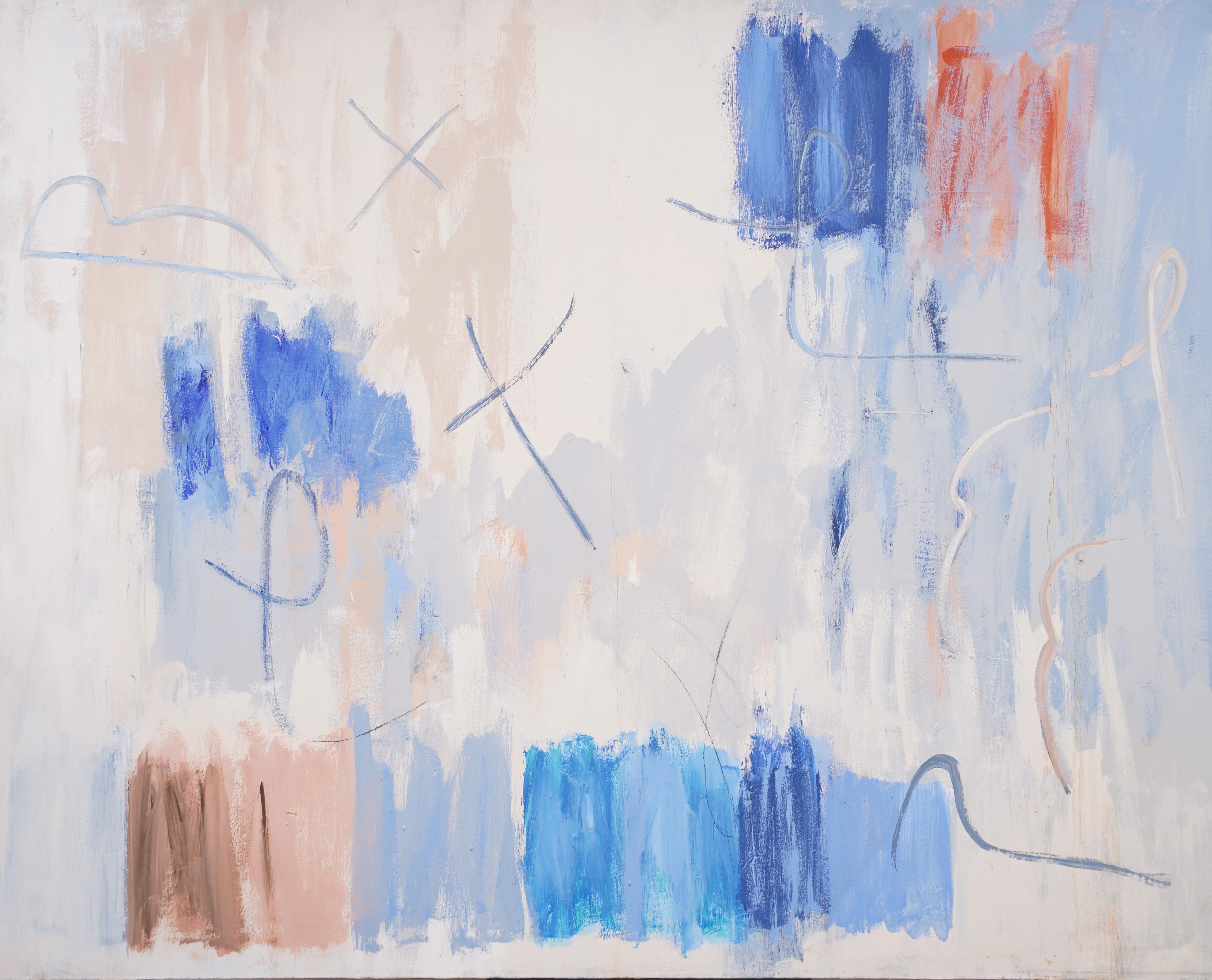 Gran cuadro al óleo abstracto contemporáneo femenino modernista americano sobre lienzo - Painting Moderno de Betty Weiss 