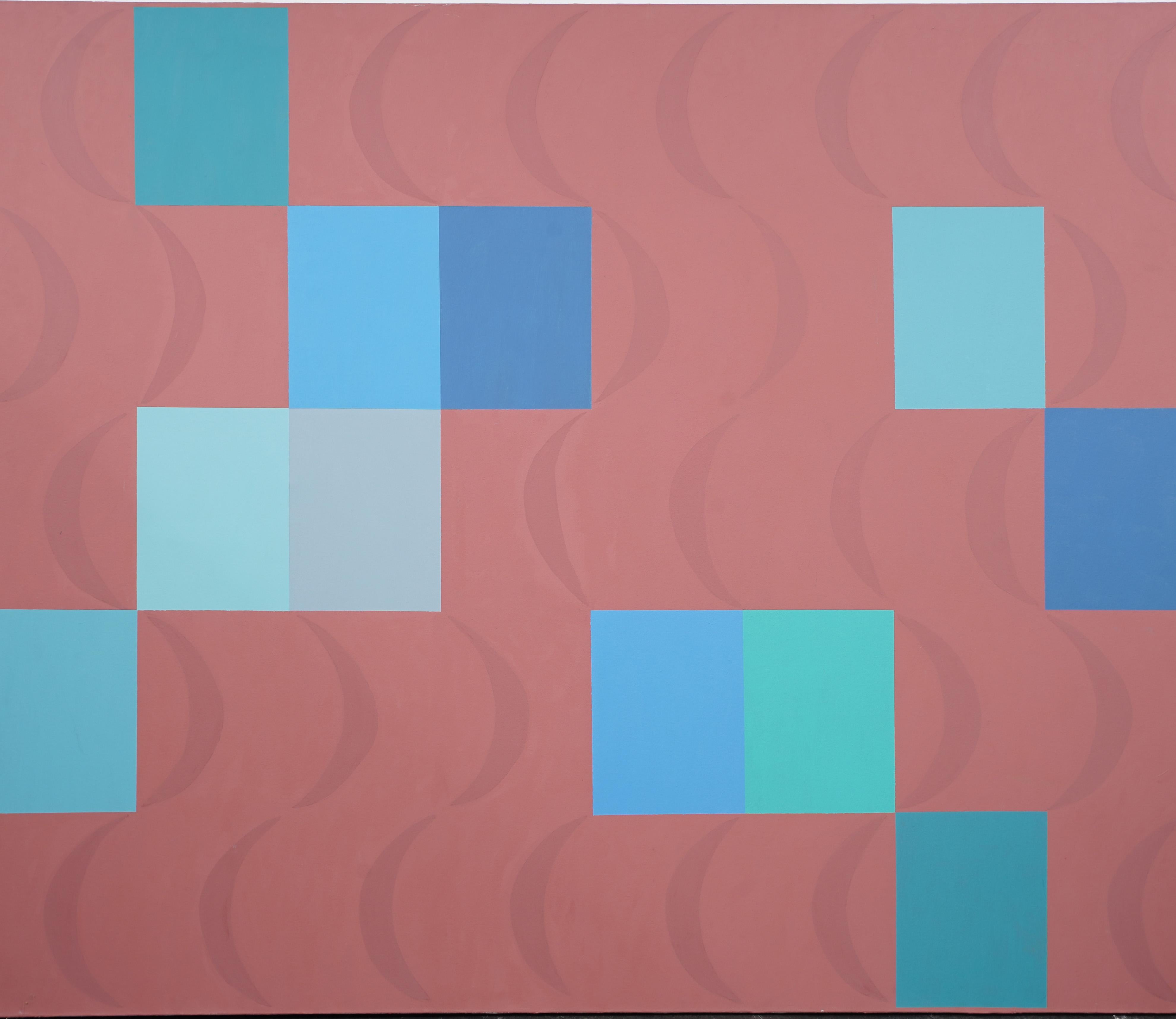 Grande dipinto ad olio astratto contemporaneo femminile americano modernista su tela - Painting Moderno di Betty Weiss 