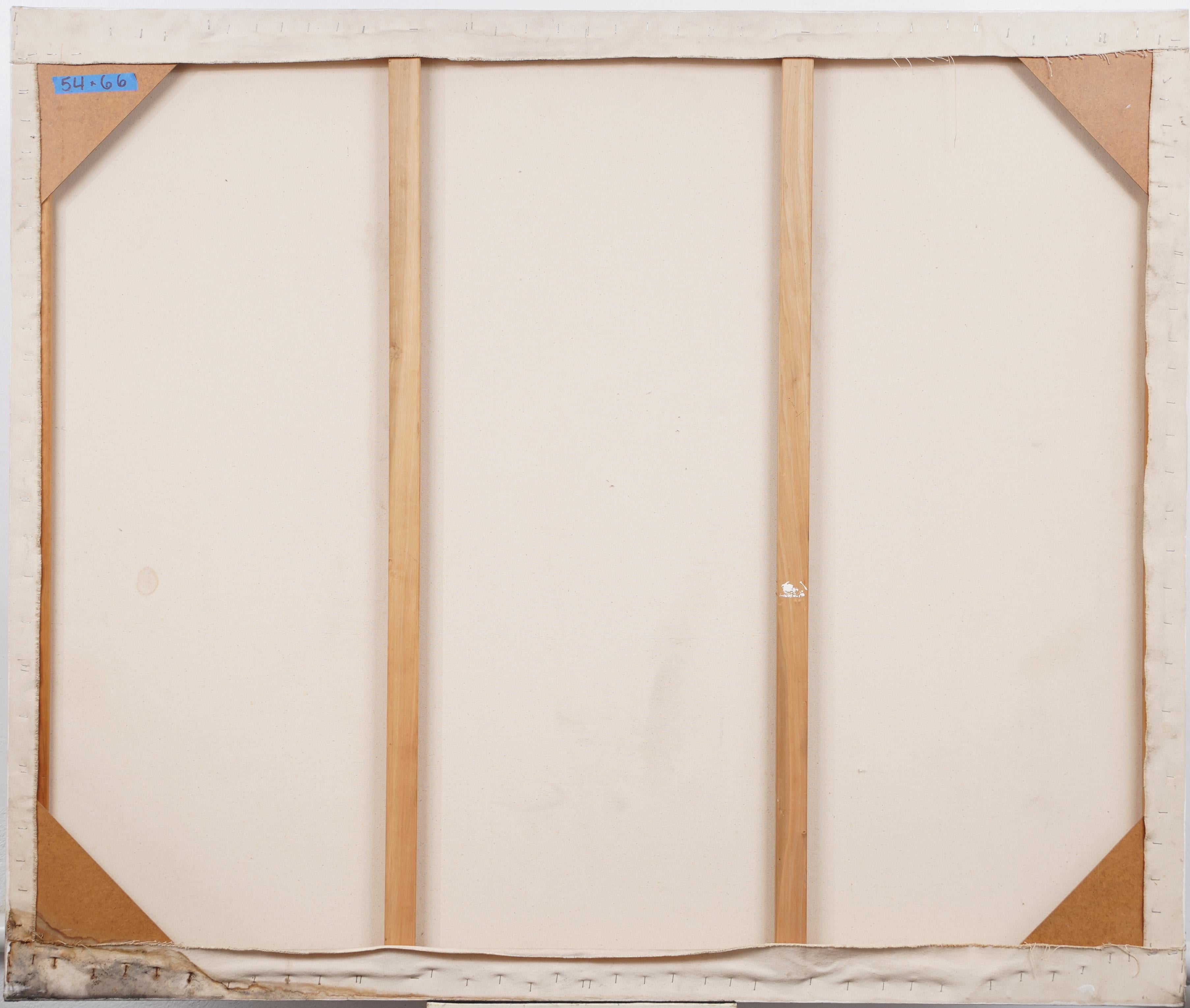 Gran cuadro al óleo abstracto contemporáneo femenino modernista americano sobre lienzo en venta 2