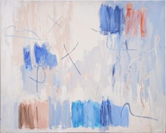 Large Contemporary Female American Modernist Abstract Oil Painting on Canvas