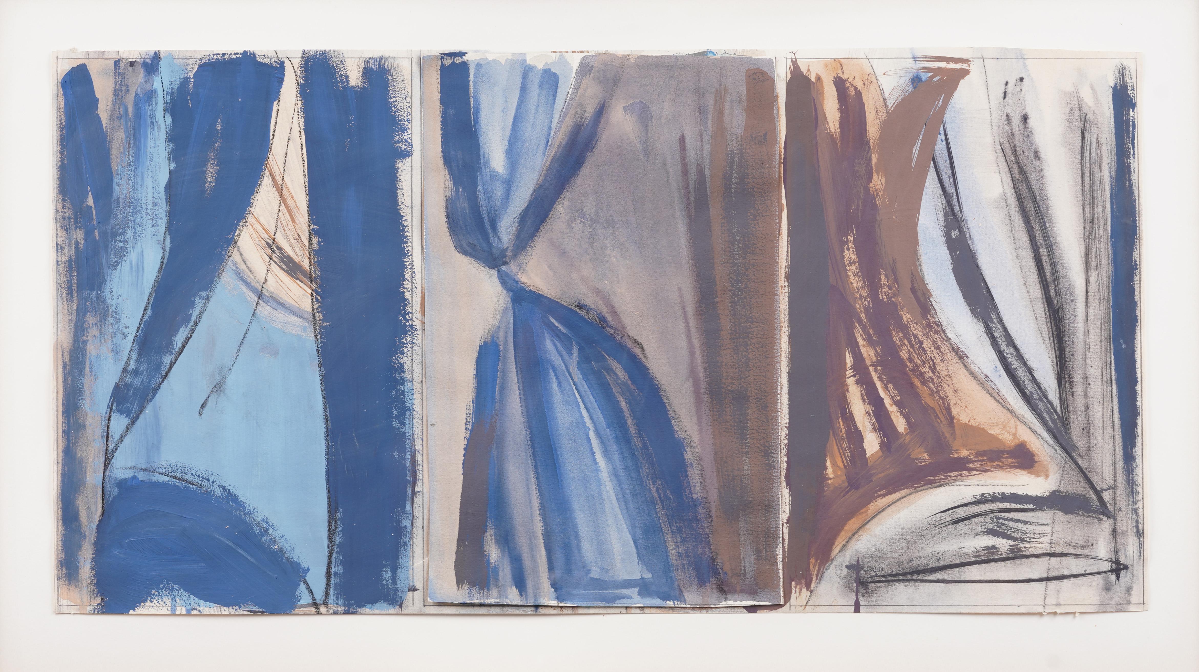 Quadro espressionista astratto d'epoca modernista americano con cornice - Painting Astratto di Betty Weiss 