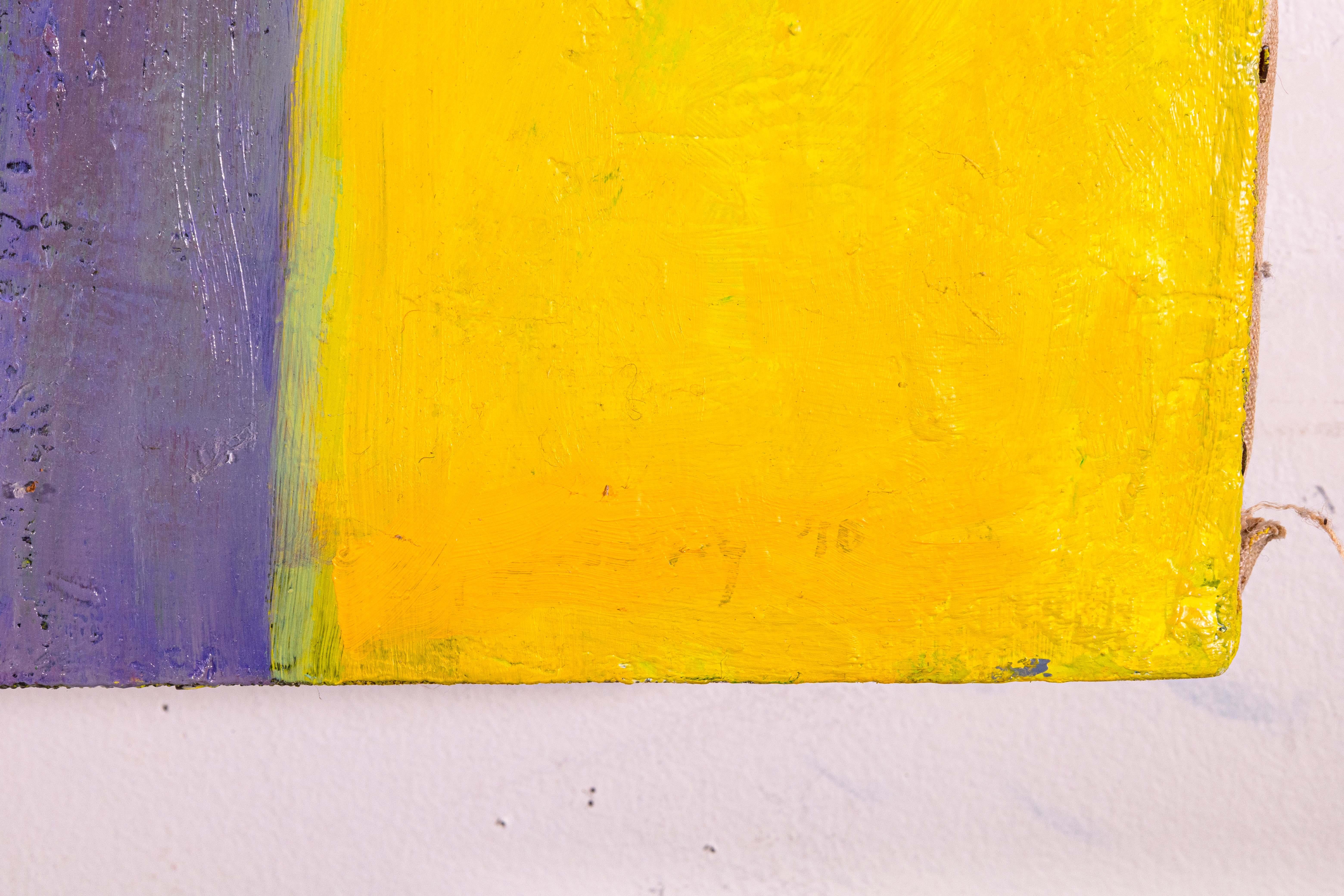 Betty Woodward-Bosley Modern Abstract Yellow Purple Red Oil Painting on Canvas For Sale 2