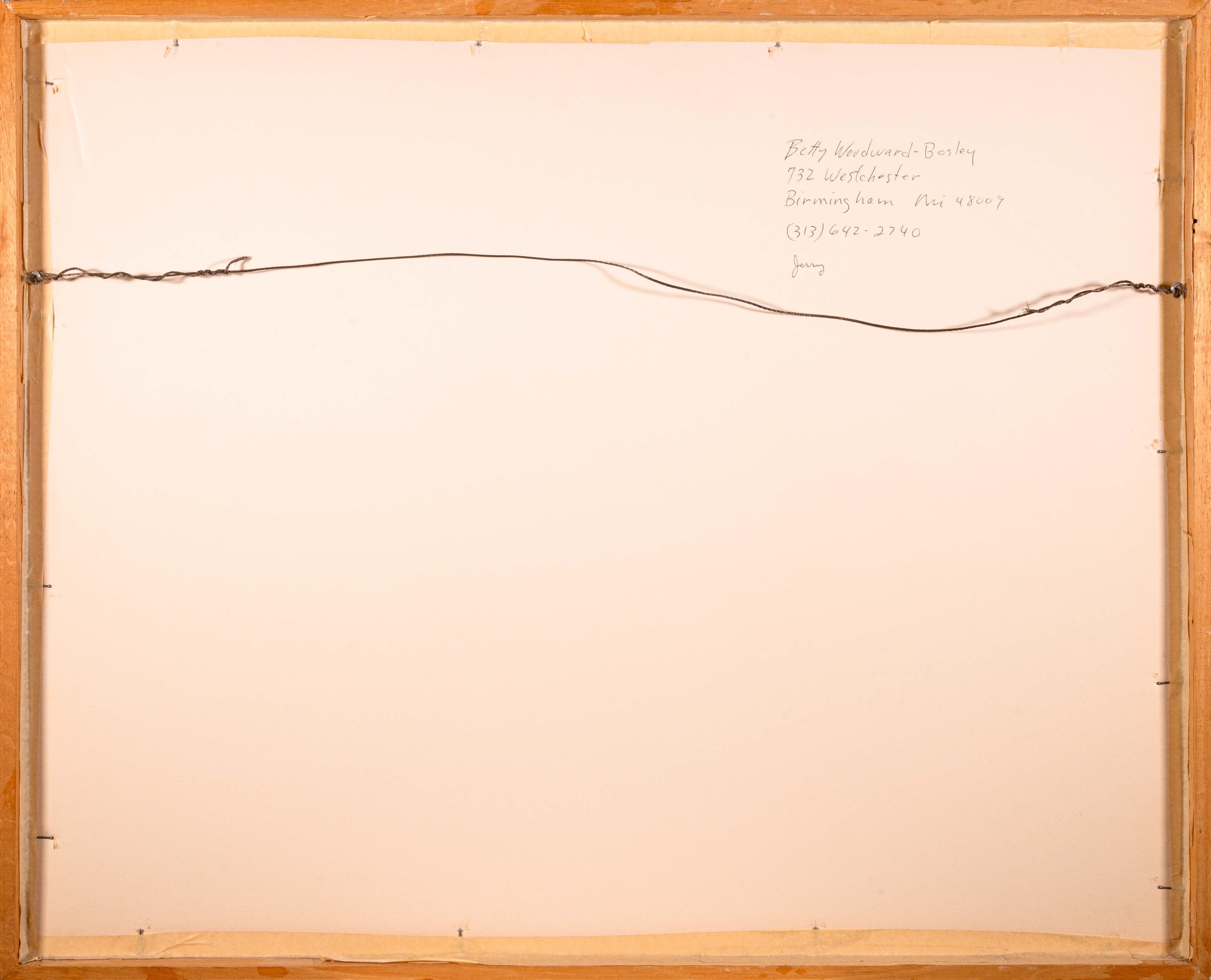 Betty Woodward-Bosley firma un disegno figurativo moderno in grafite su carta incorniciato in vendita 4