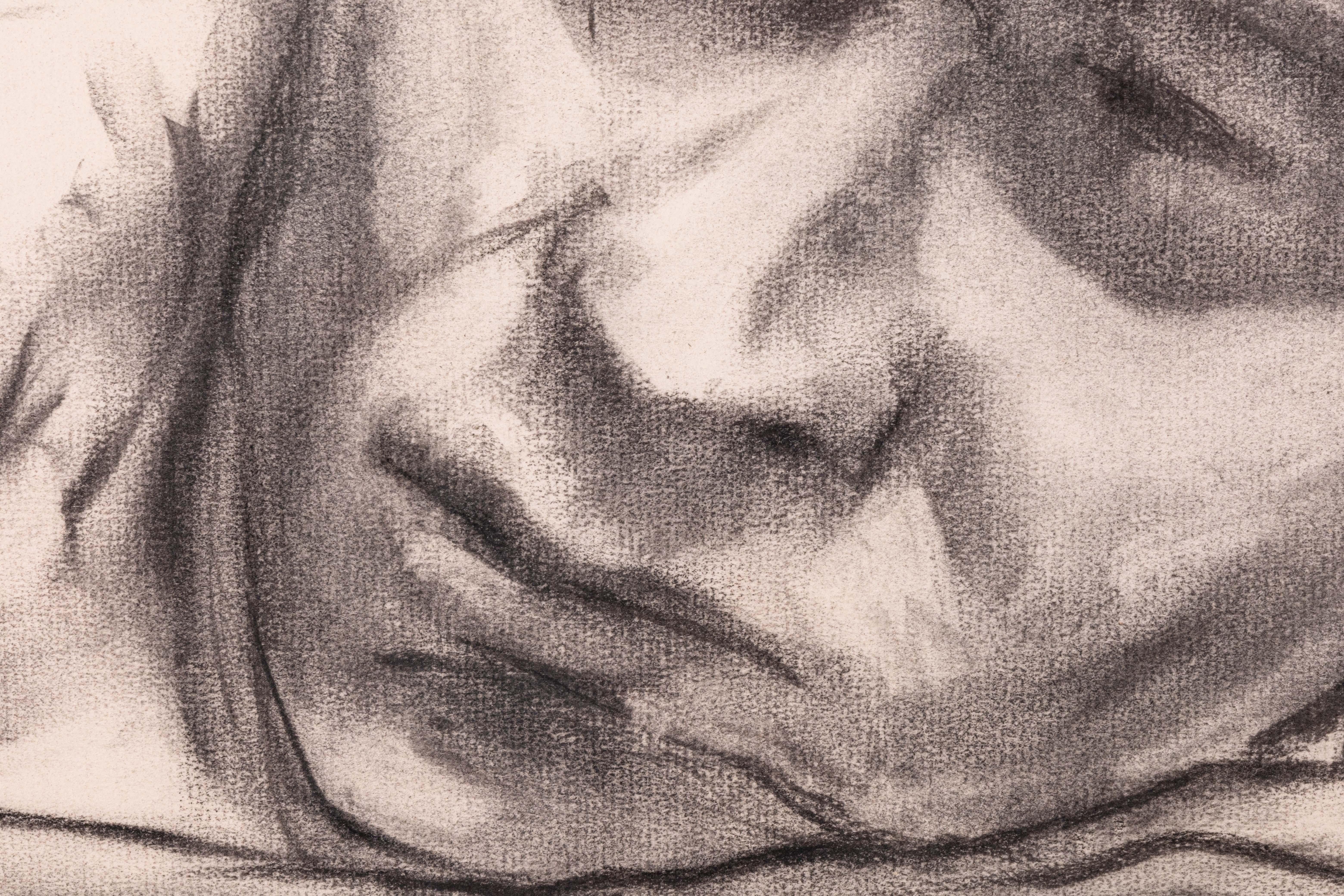 Carta Betty Woodward-Bosley firma un disegno figurativo moderno in grafite su carta incorniciato in vendita