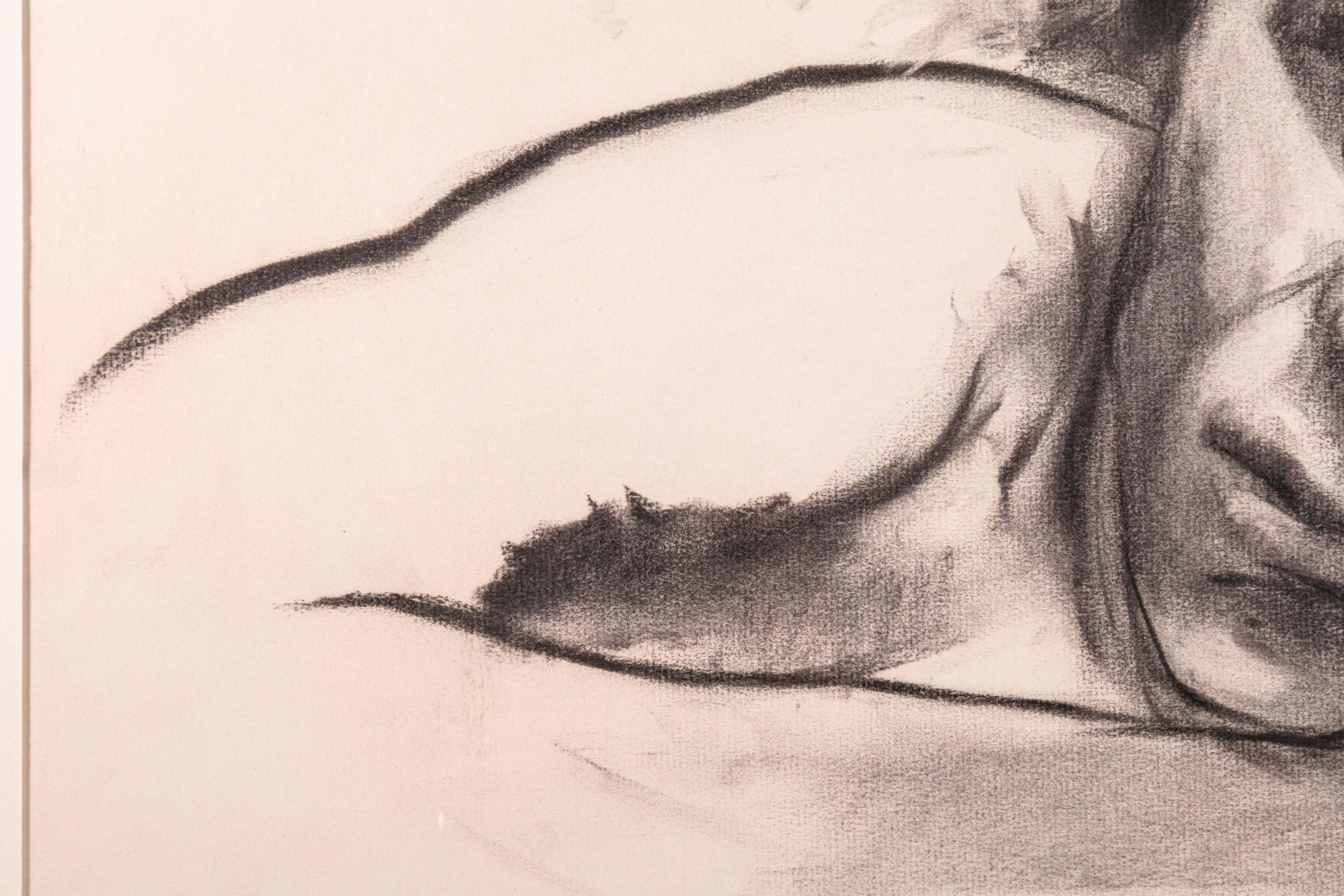 Betty Woodward-Bosley firma un disegno figurativo moderno in grafite su carta incorniciato in vendita 2