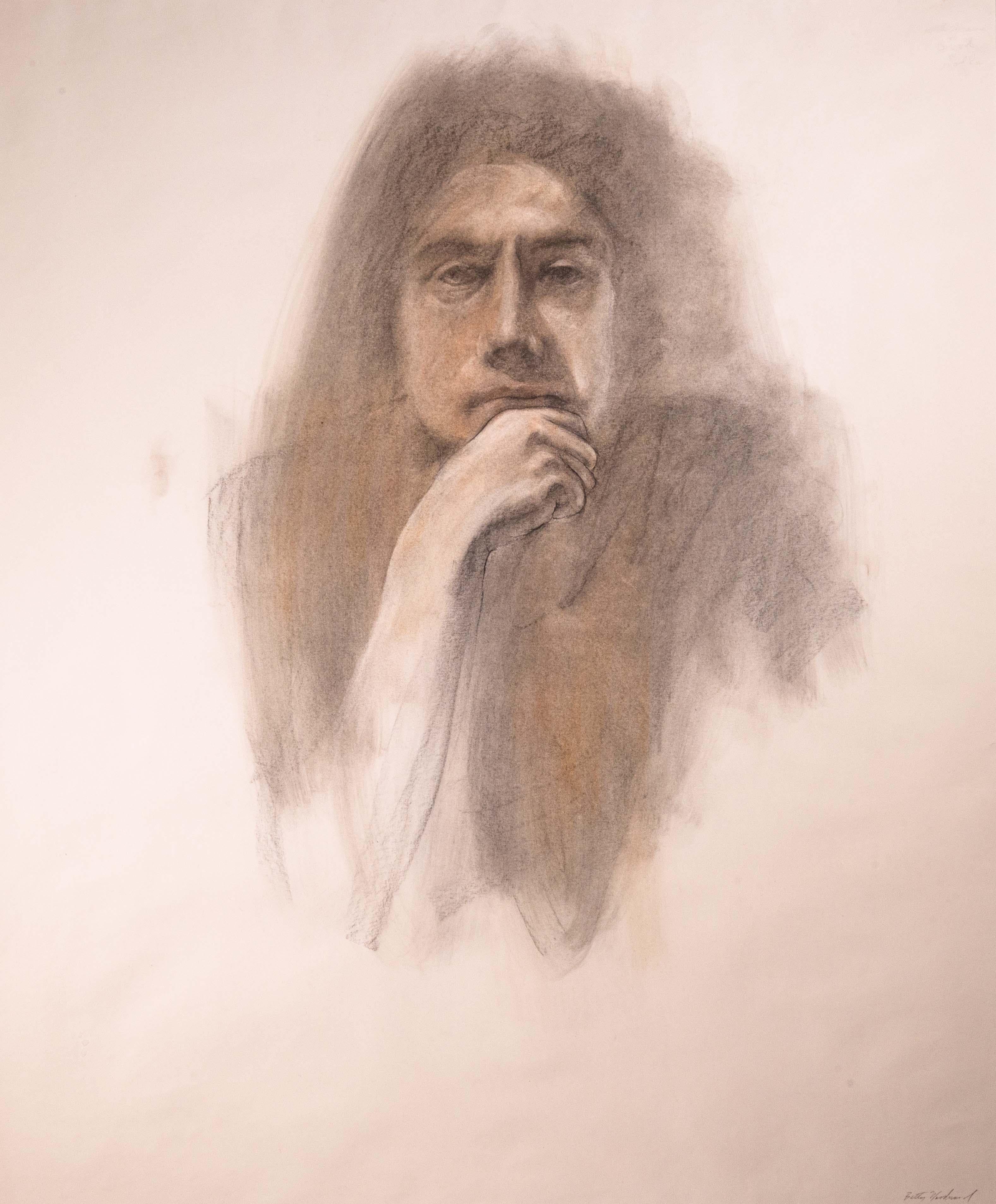 Americano Betty Woodward-Bosley So I See firmato Disegno figurativo moderno su carta incorniciato in vendita