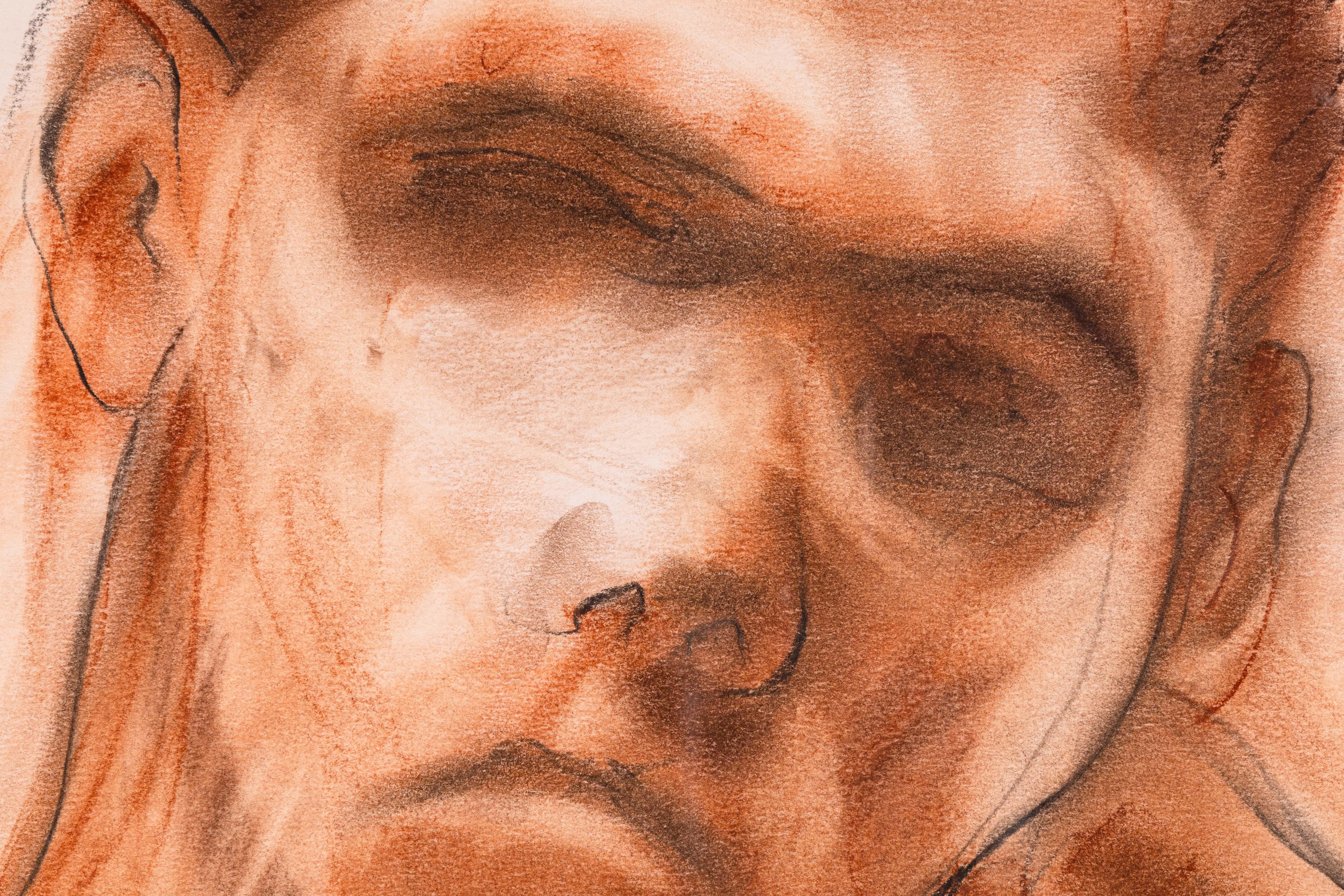 Fine XX secolo Betty Woodward-Bosley Wrath, disegno figurativo moderno firmato su carta, incorniciato in vendita