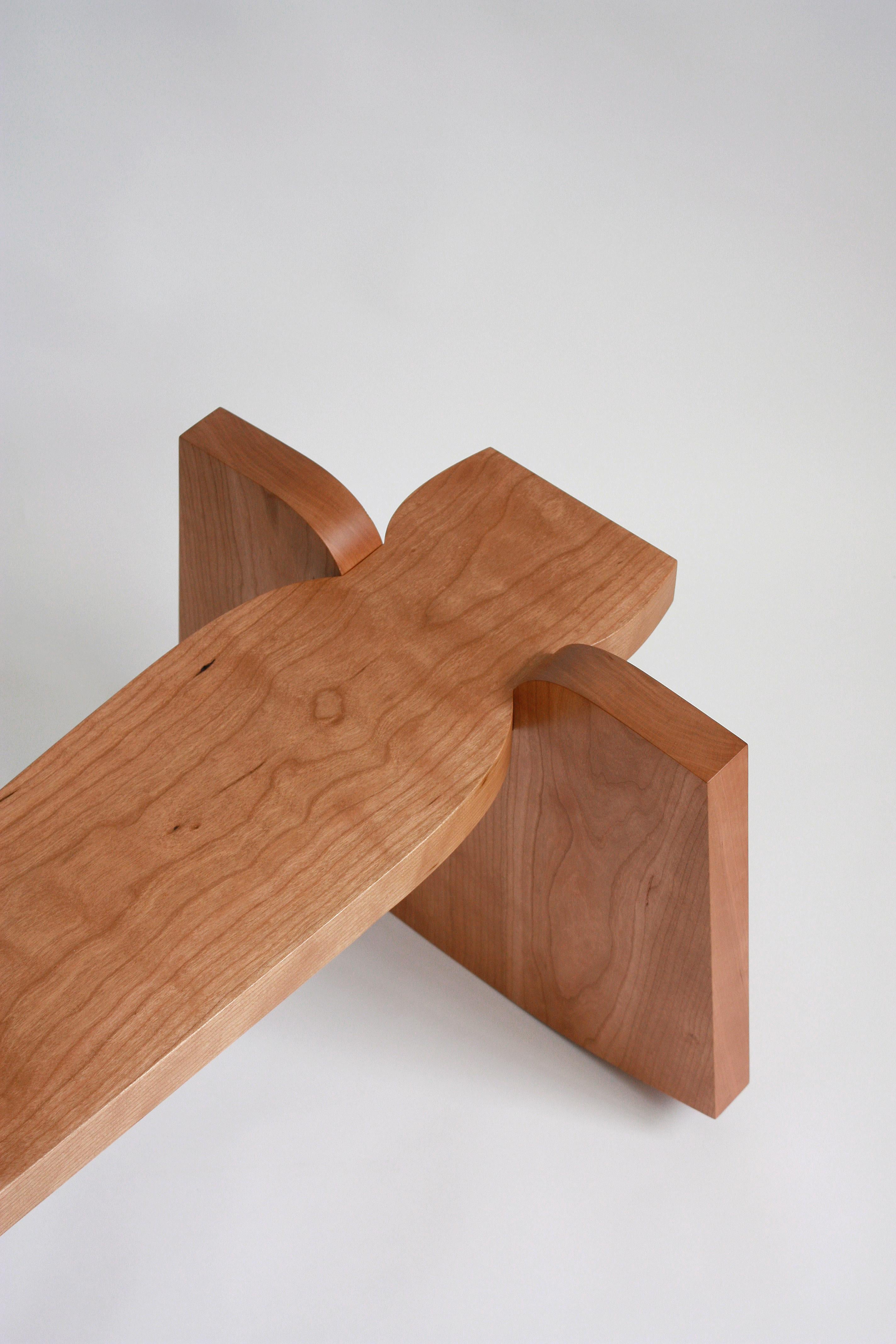 Dutch Between a Rock and a Hard Place Bench by from Solid Cherry Wood, Maria Tyakina  For Sale