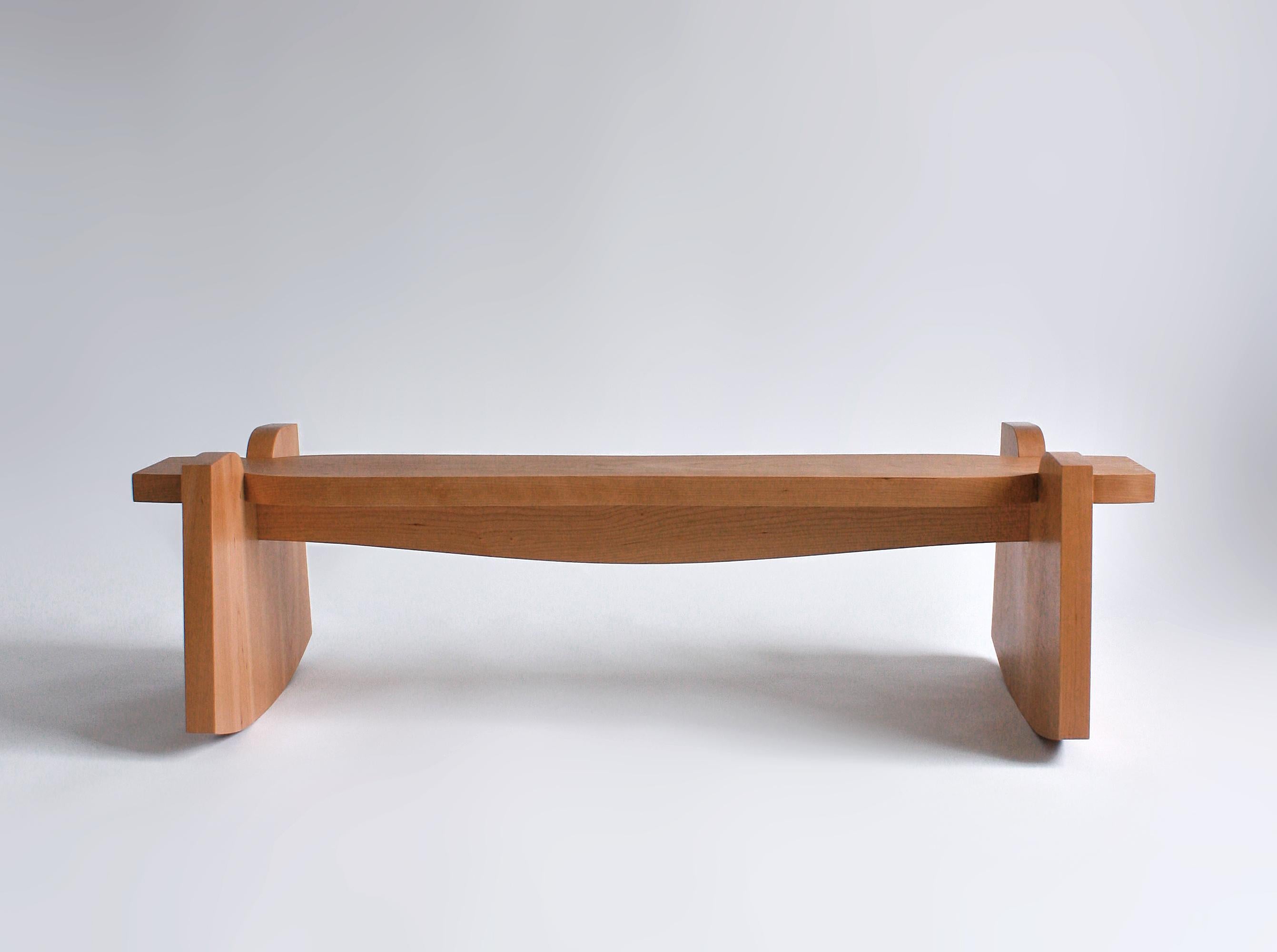 Between a Rock and a Hard Place Bench by from Solid Cherry Wood, Maria Tyakina  In New Condition For Sale In 1204, CH