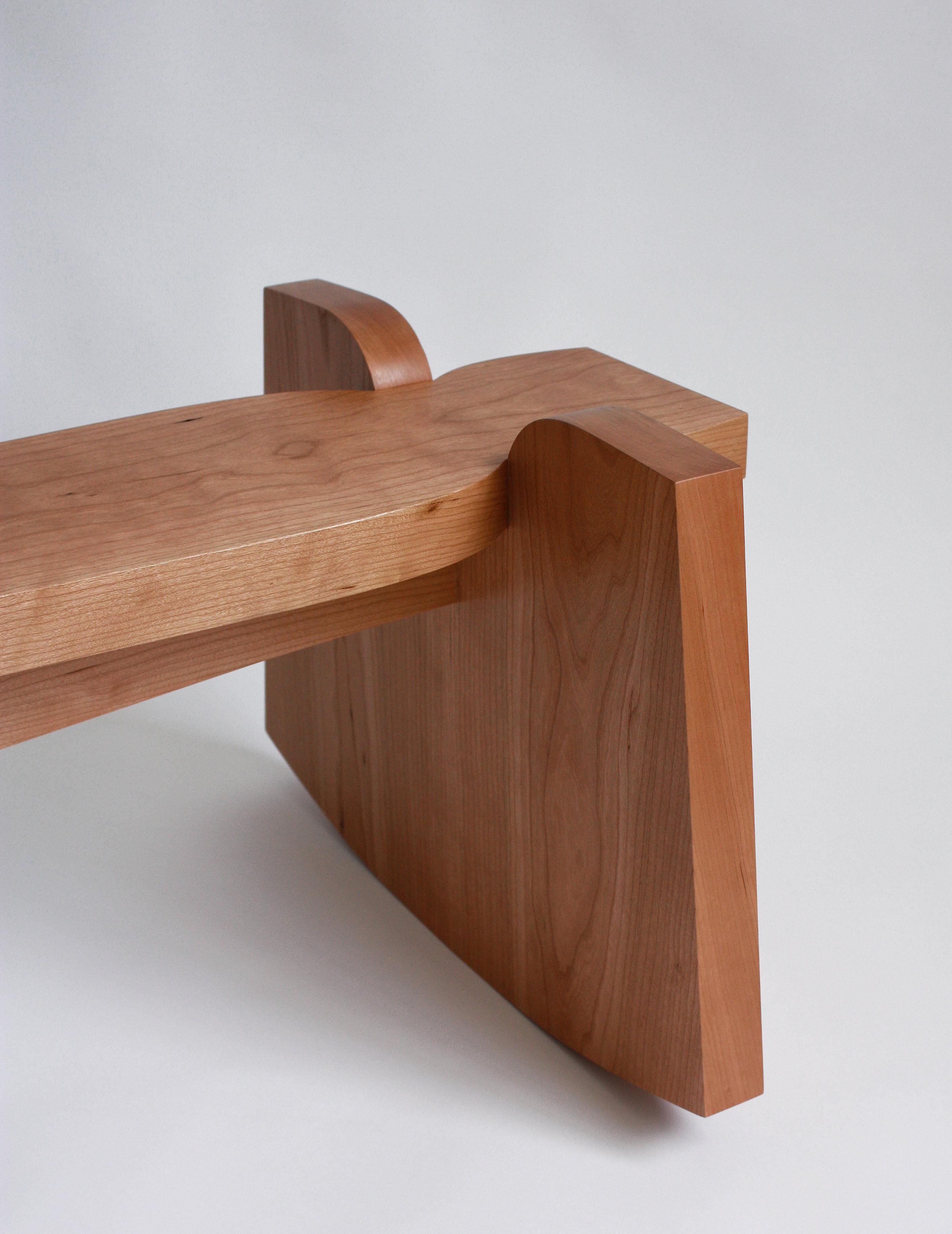 Contemporary Between a Rock and a Hard Place Bench by from Solid Cherry Wood, Maria Tyakina  For Sale