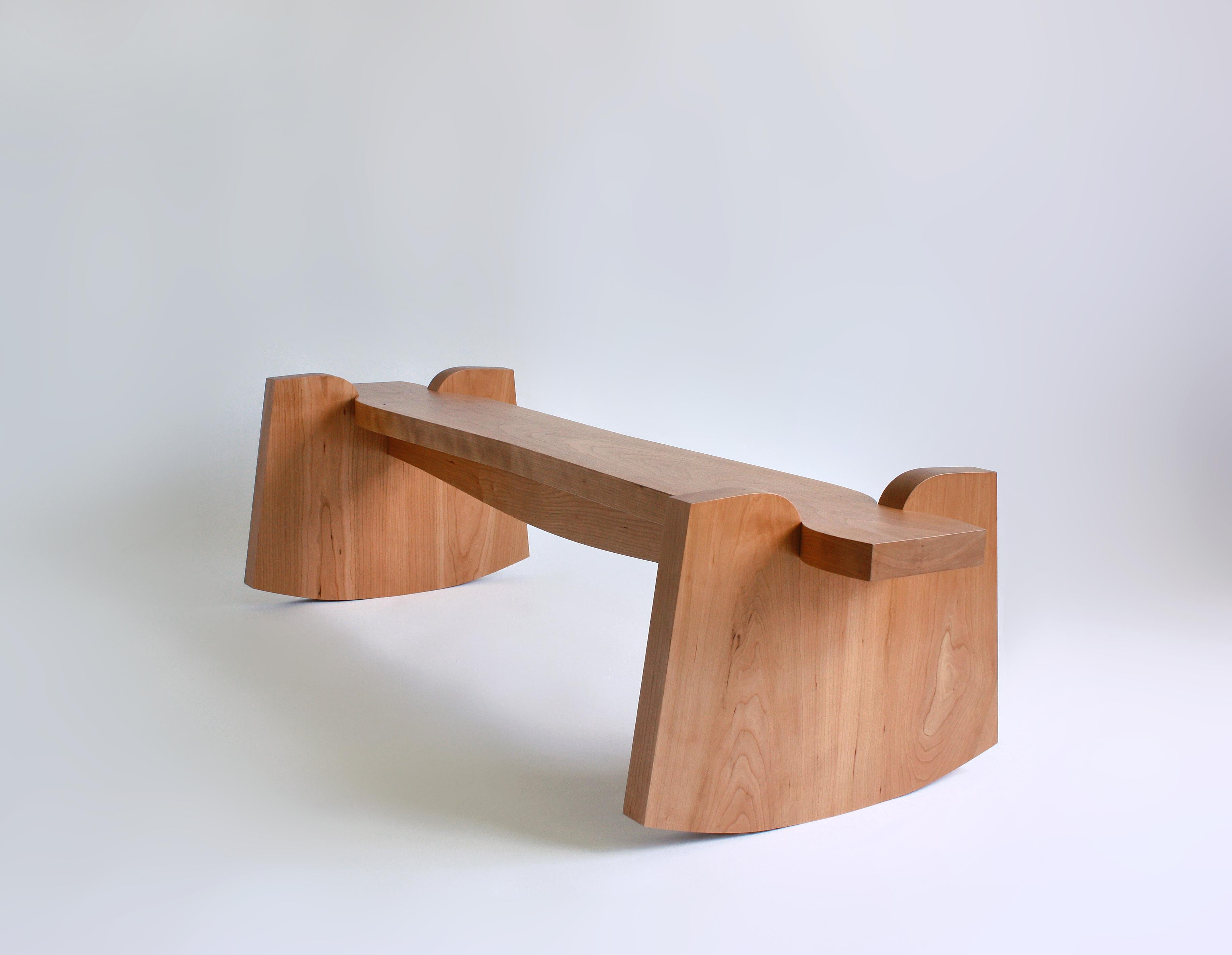 Between a Rock and a Hard Place Bench by from Solid Cherry Wood, Maria Tyakina  For Sale 2