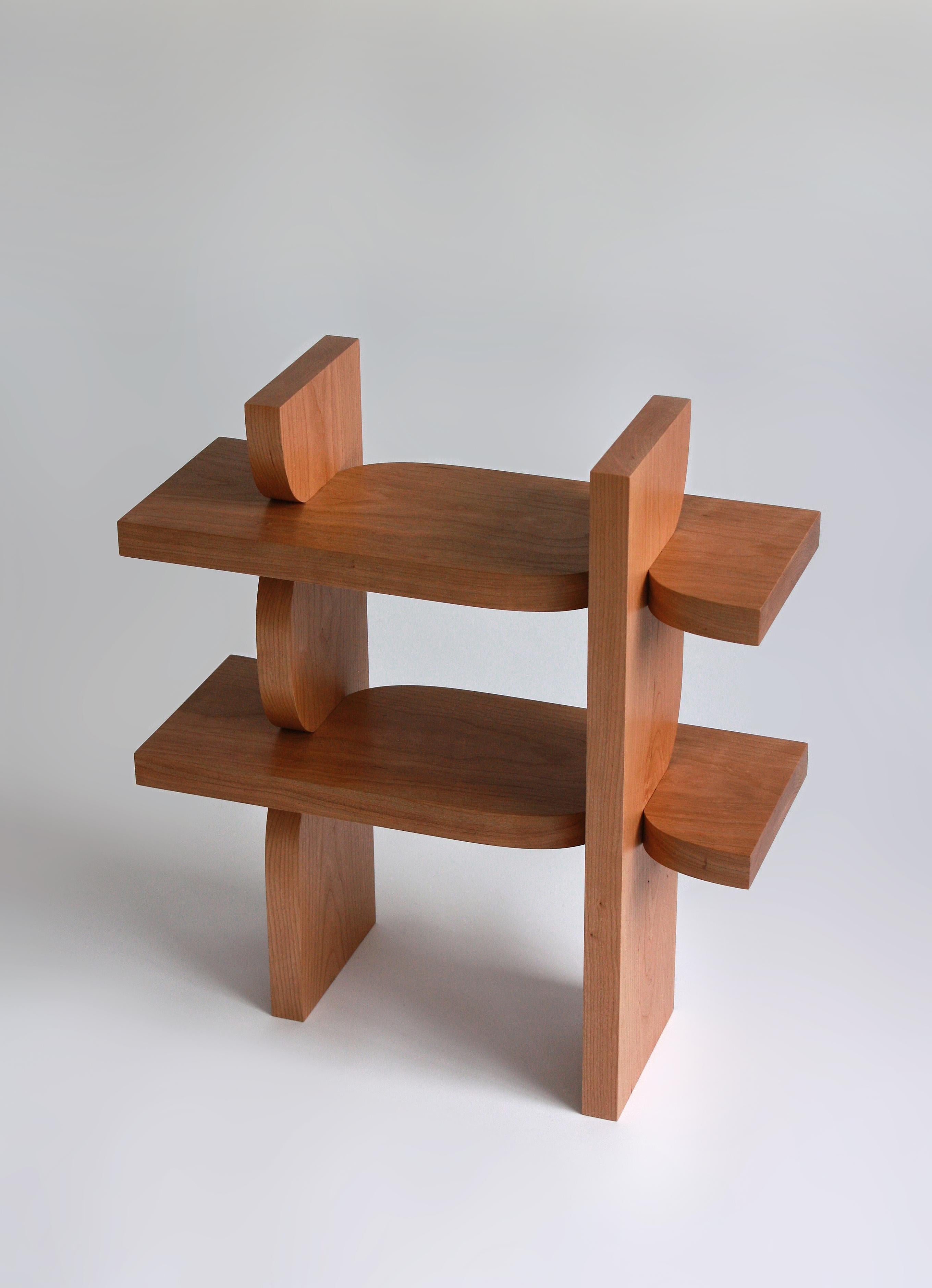 Hand-Crafted Between a Rock and a Hard Place Shelf by from Solid Cherry Wood, Maria Tyakina For Sale
