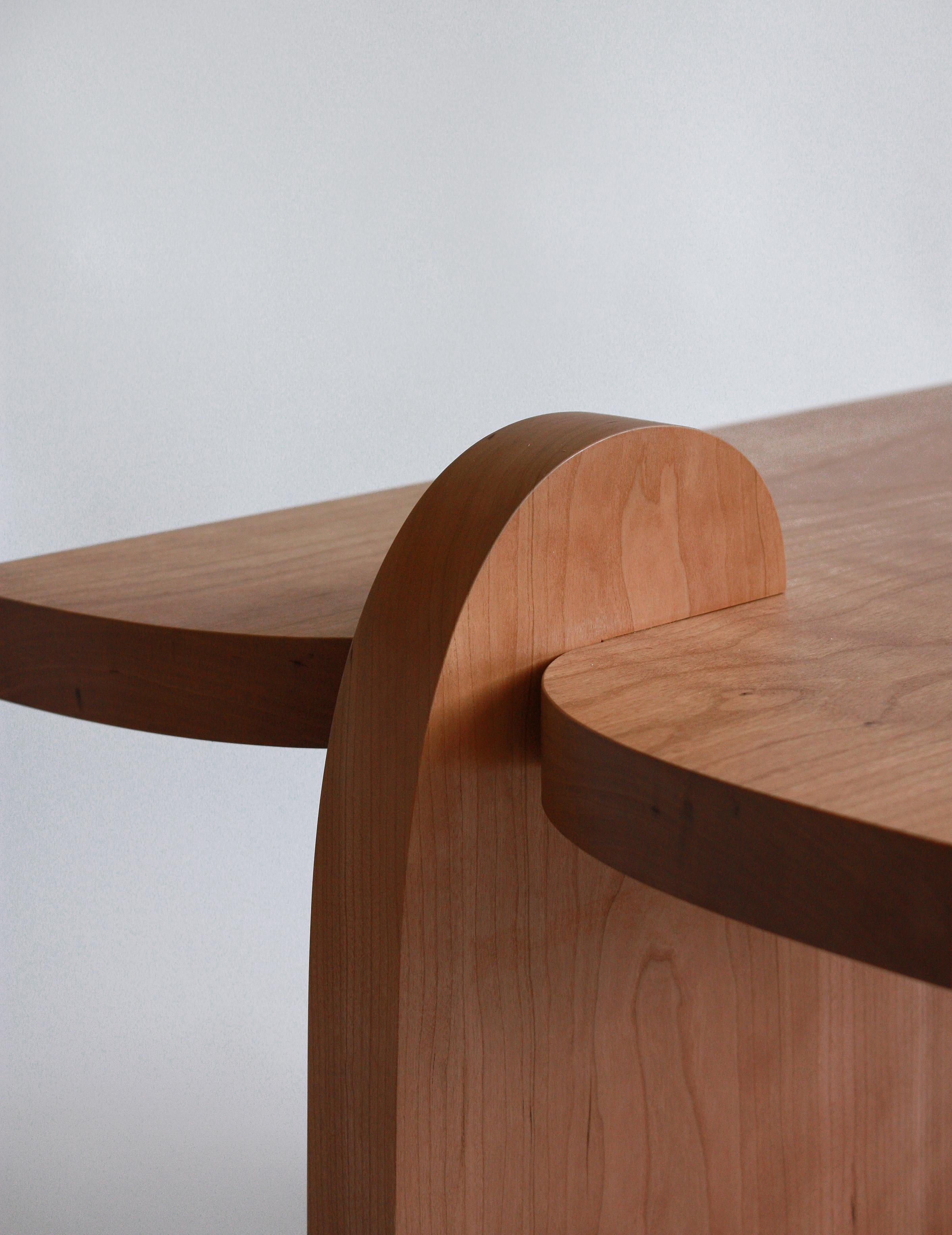 Hand-Crafted Between a Rock and a Hard Place Table by from Solid Cherry Wood, Maria Tyakina  For Sale