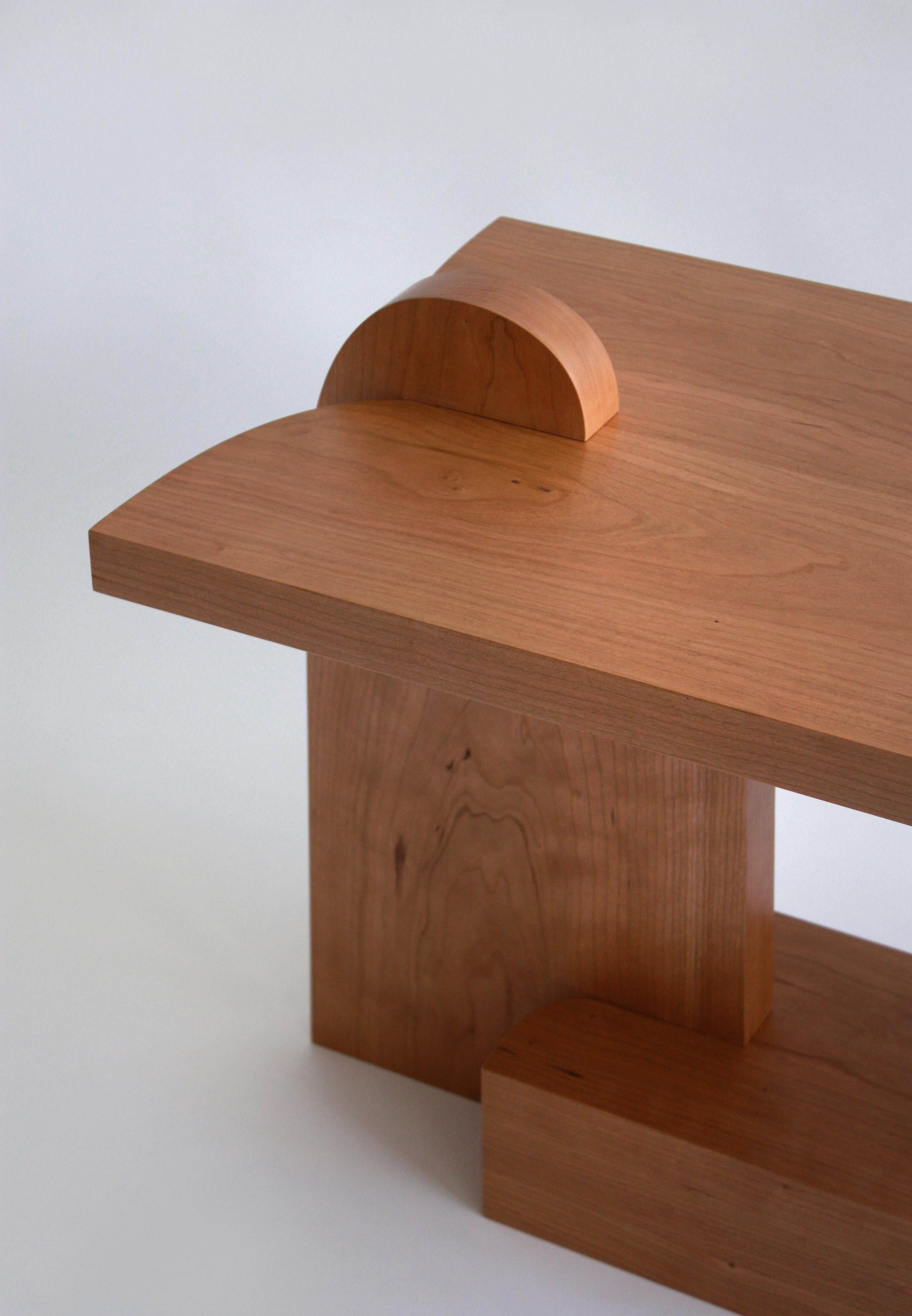 Contemporary Between a Rock and a Hard Place Table by from Solid Cherry Wood, Maria Tyakina  For Sale