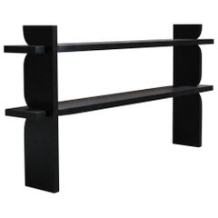 Between a Rock and Hard Place Console in Black Stained Ash Wood, Maria Tyakina